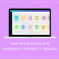 Self Esteem Affirmation Card Deck | Editable 50 Card Deck in Canva | Commercial Use