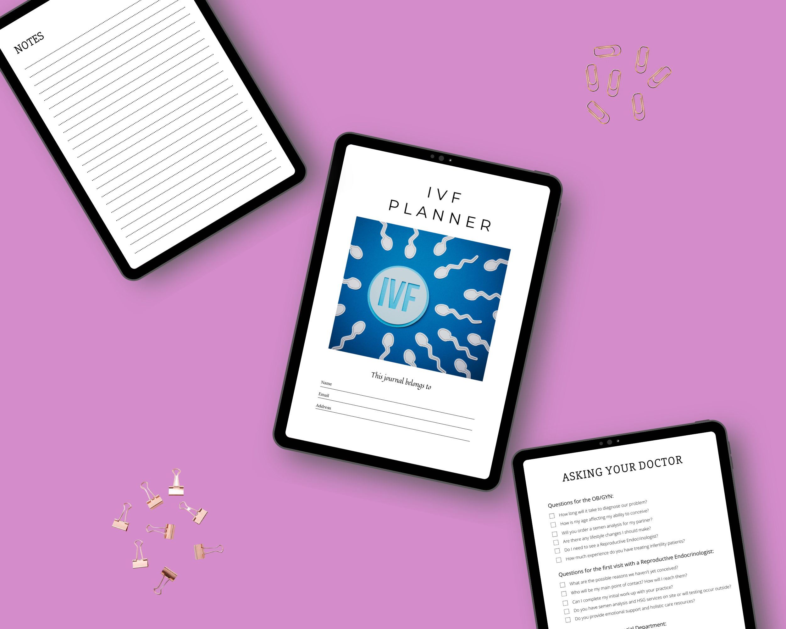 Editable IVF Planner Templates in Canva | Commercial Use