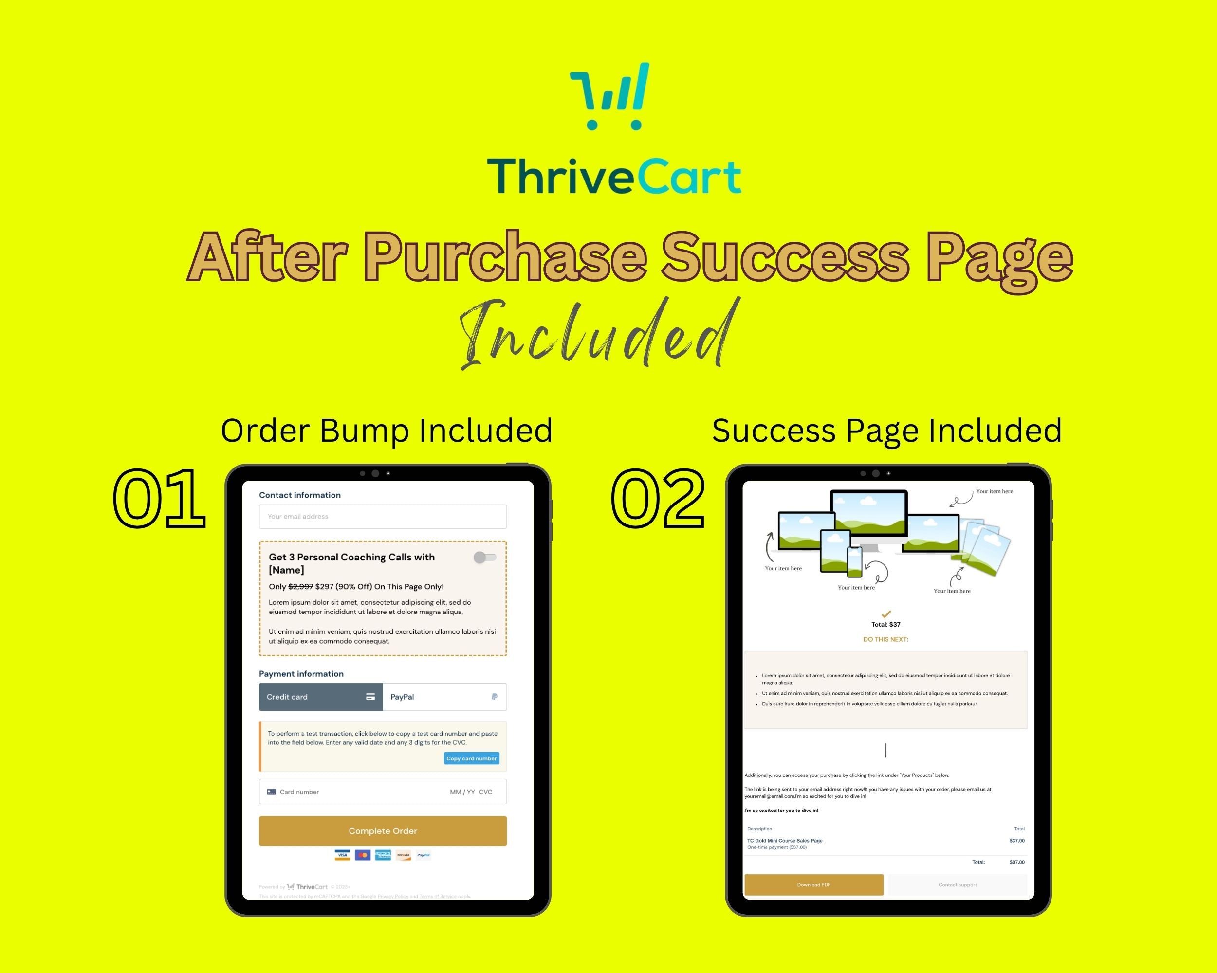 Gold Online Course Sales Page Template in Thrivecart