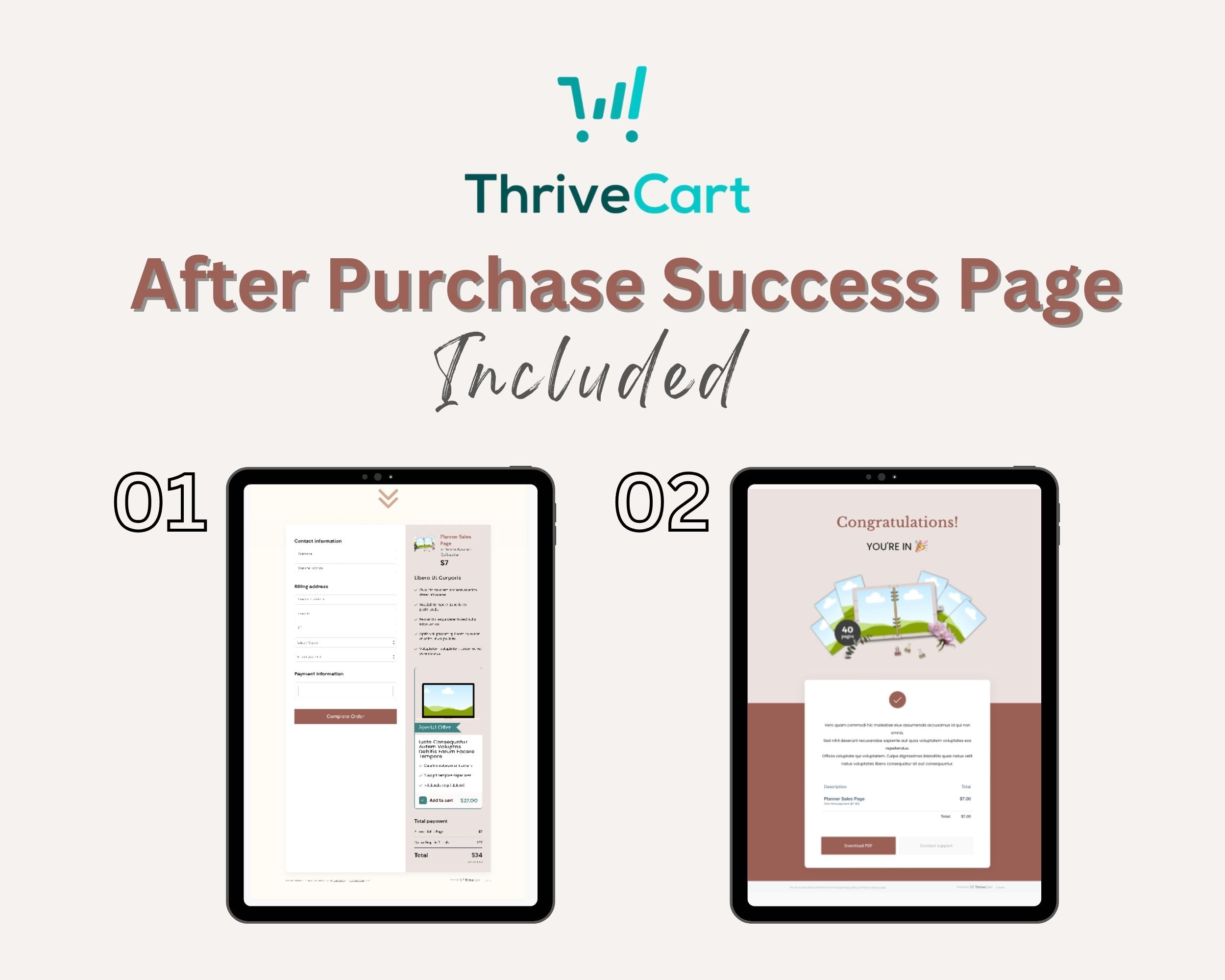 Planner Sales Page Template in ThriveCart