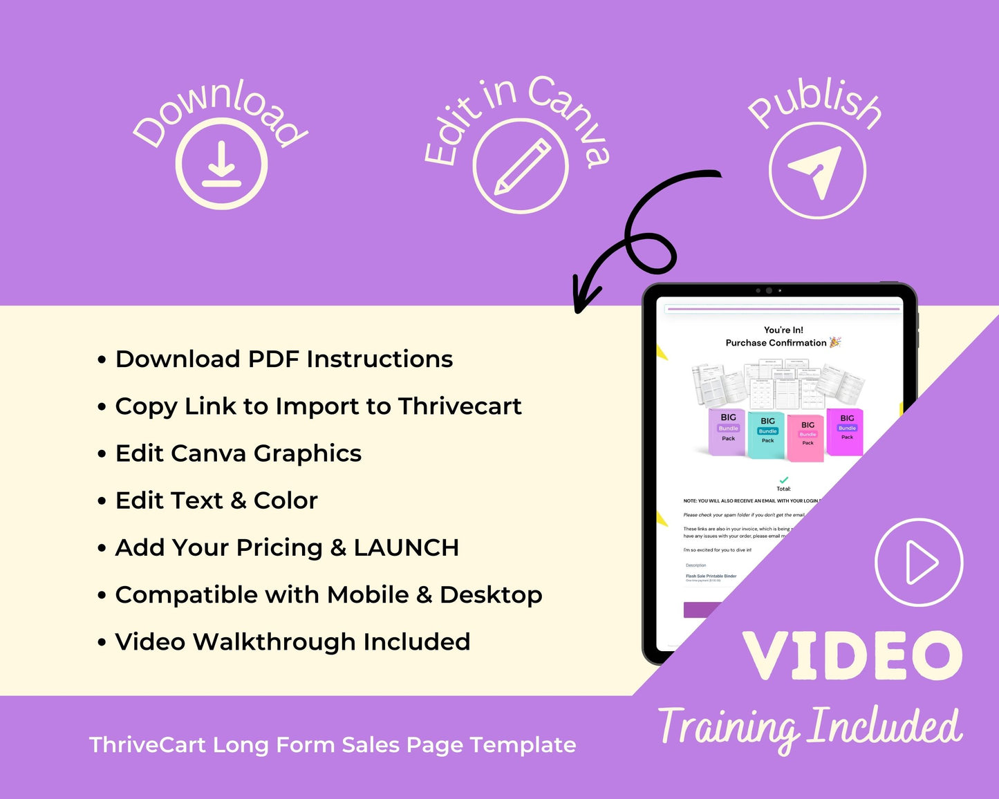 Flash Sale Printable Sales Page Template in ThriveCart