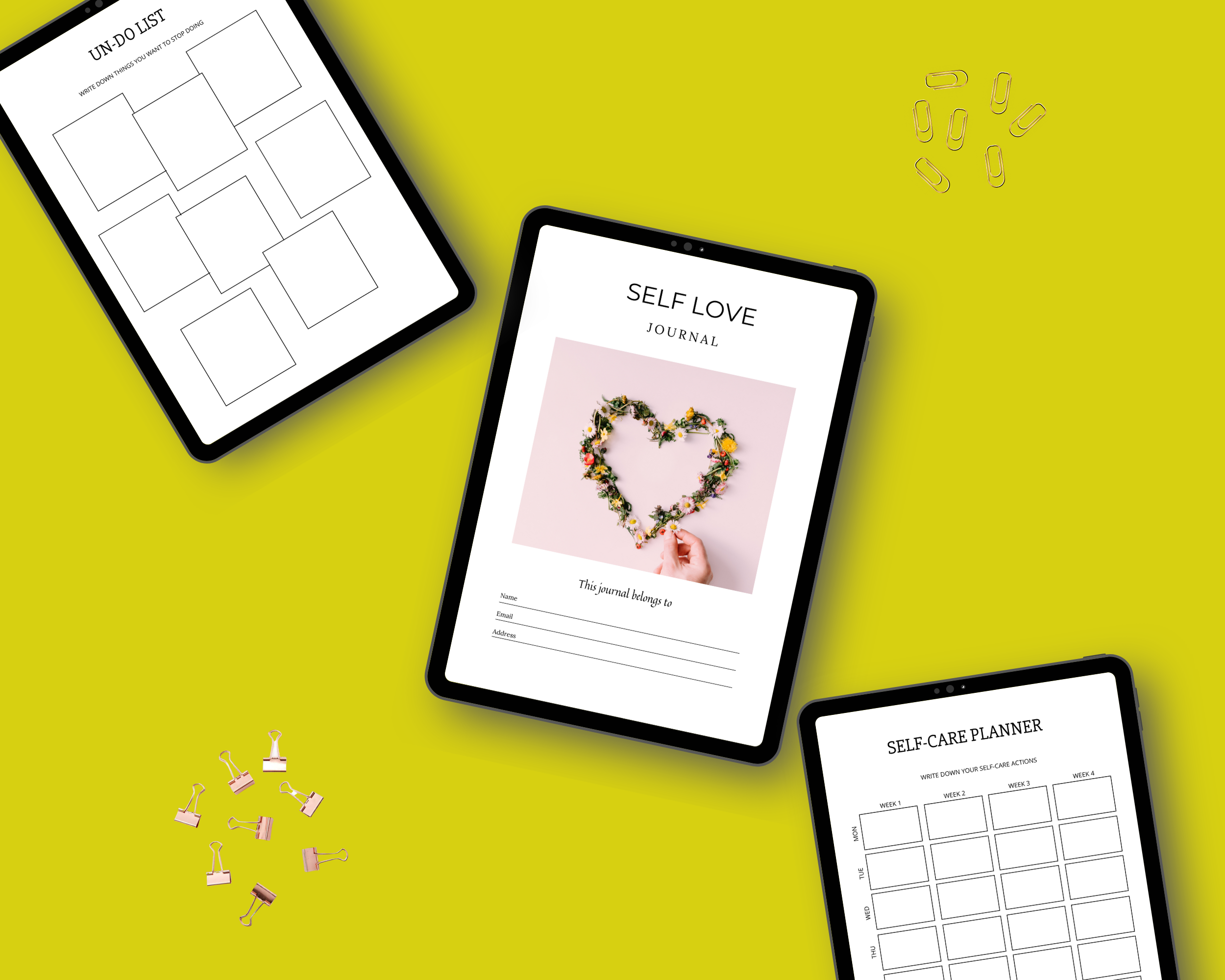 Editable Self Love Journal in Canva | Commercial Use