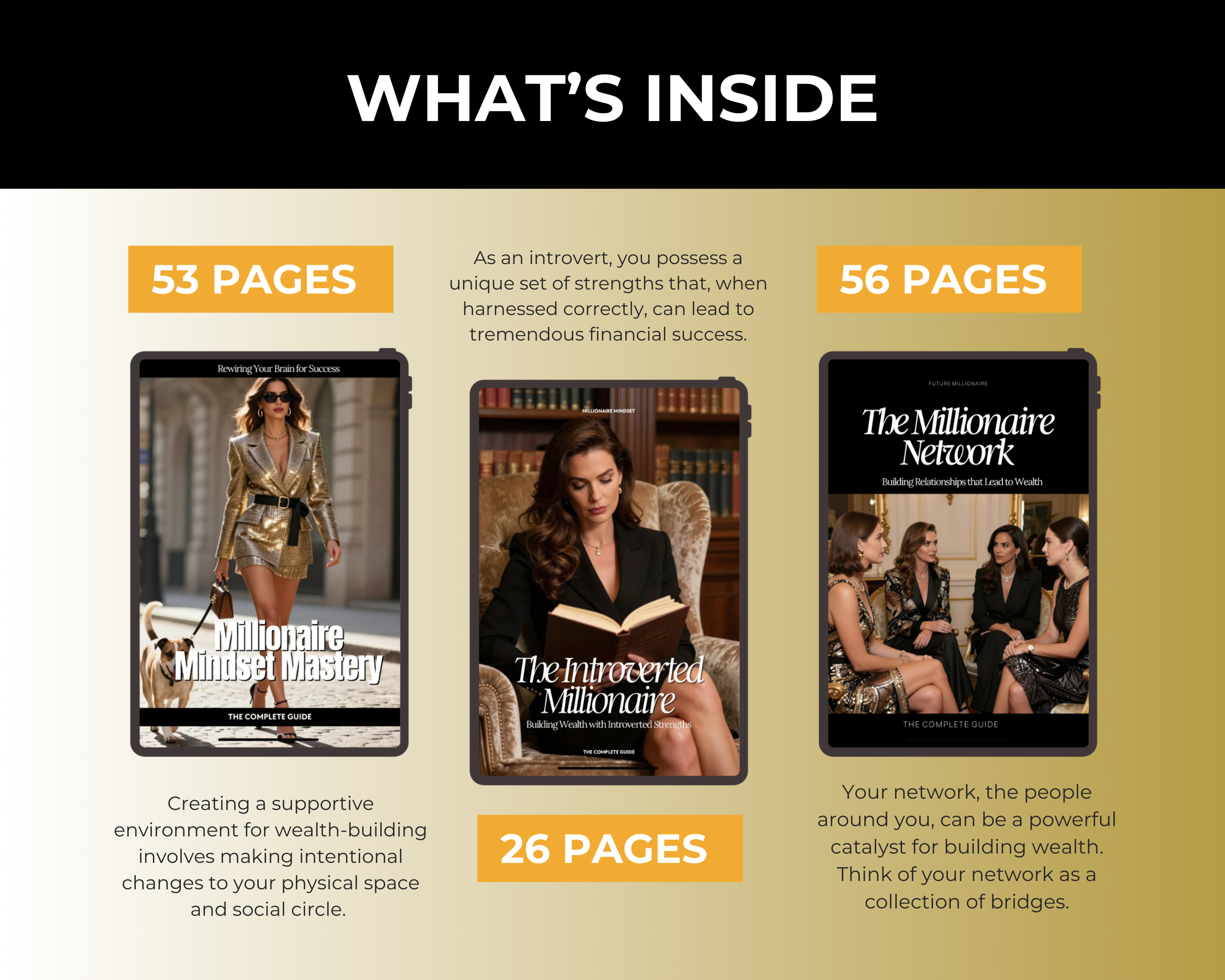 Millionaire Vault Bundle of 7 Editable Ebooks in Canva with PLR Rights