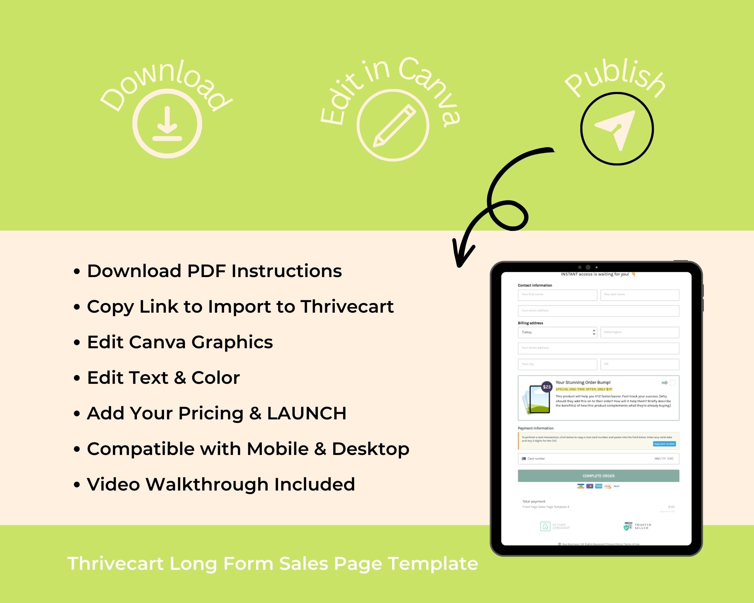 Fantasy Sales Page Template in ThriveCart