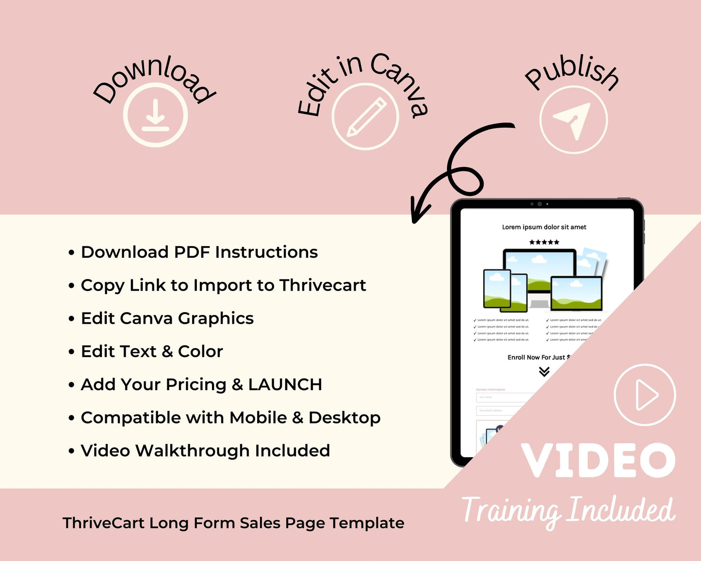Simplicity Sales Page Template in ThriveCart