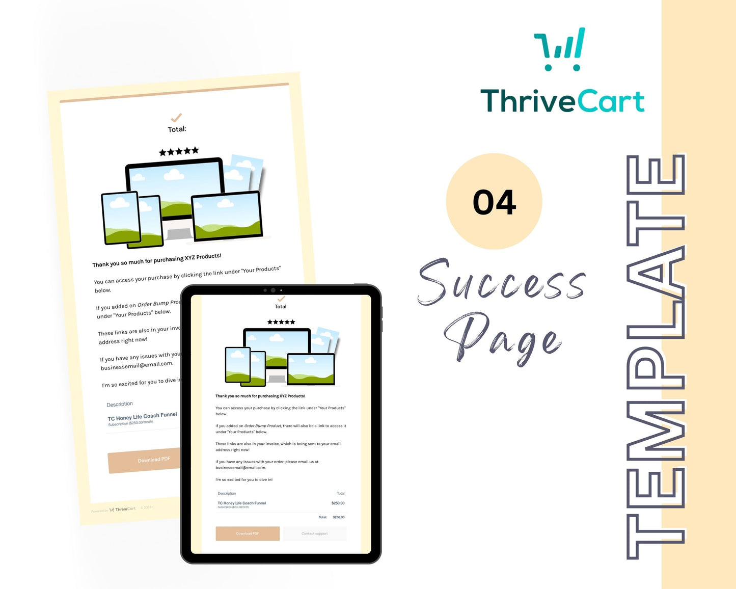 Honey Life Coach ThriveCart 4-Page Sales Funnel Template