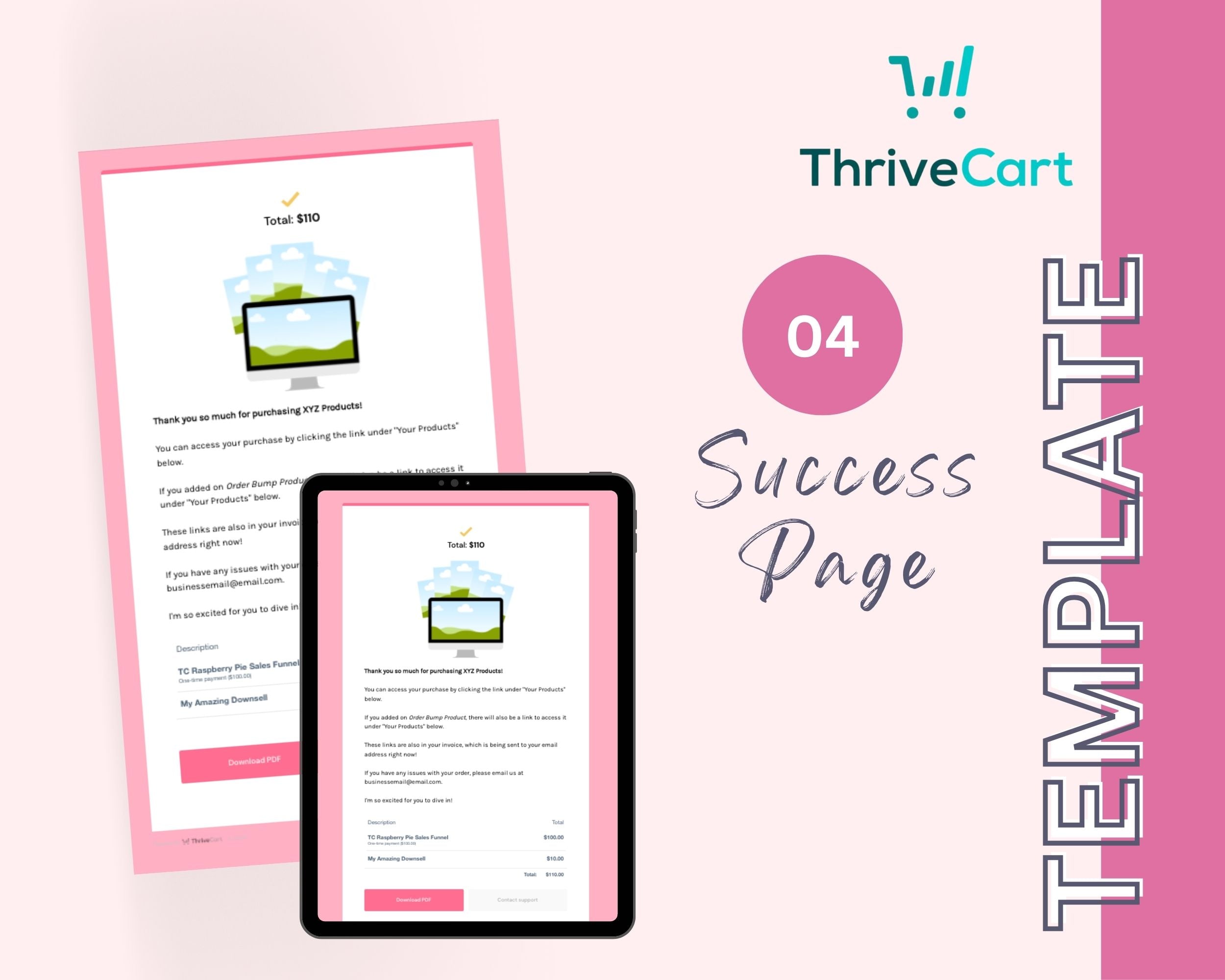 Raspberry Pie ThriveCart 4-Page Sales Funnel Template