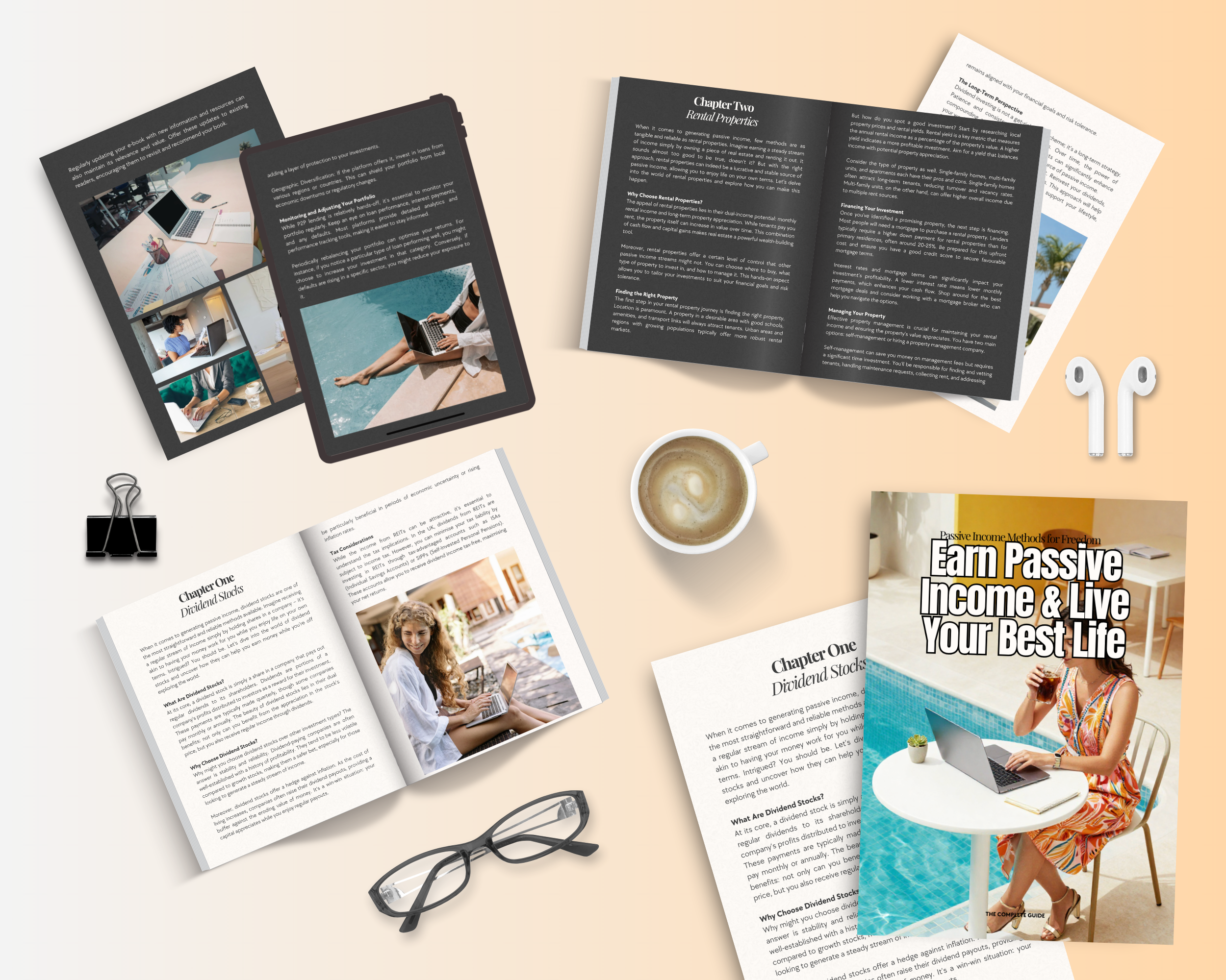 Earn Passive Income & Live Your Best Life Ebook in Canva