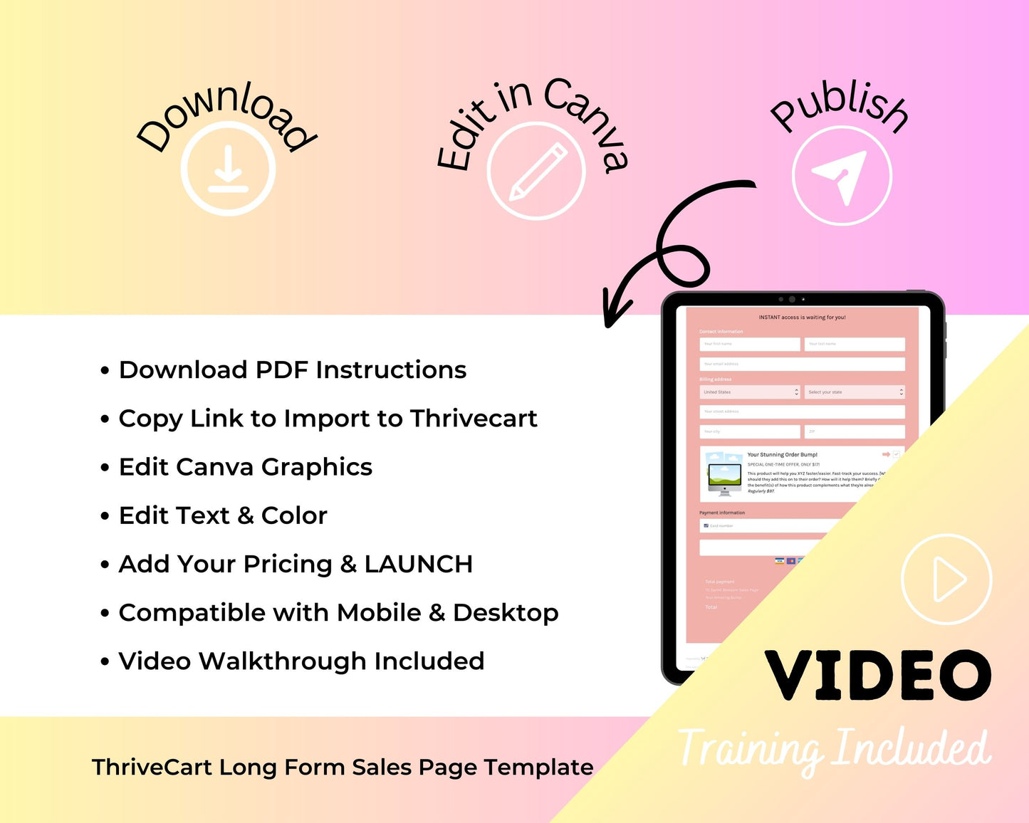 Spring Blossom Sales Page Template in ThriveCart