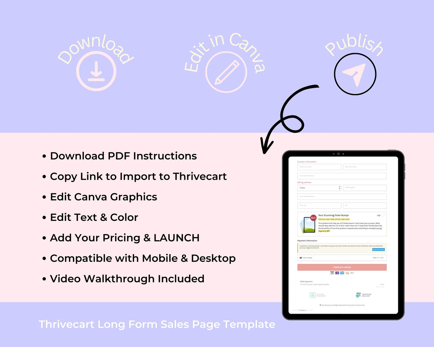 Cool Summer Sales Page Template in ThriveCart