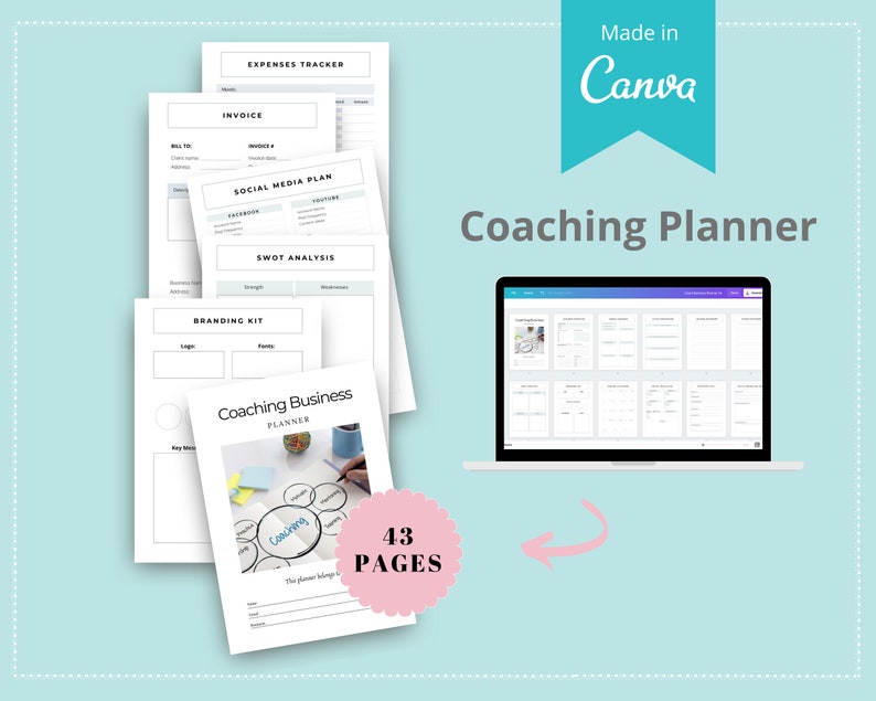 Editable Coaching Planner Templates in Canva | Coaching Tools