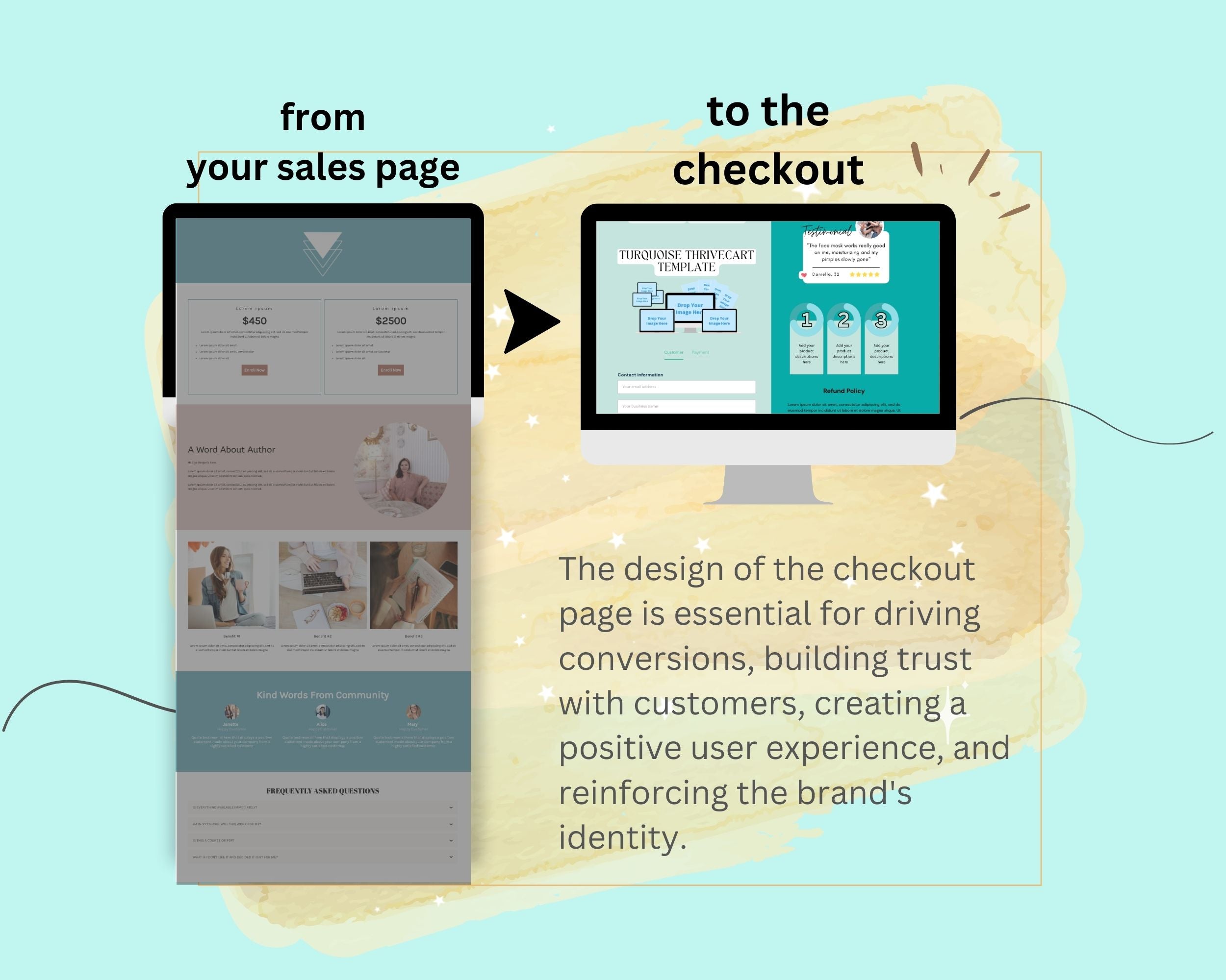 Turquoise Checkout Page ThriveCart Template