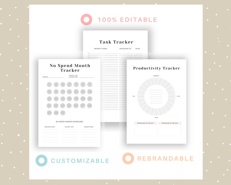 Coaching Trackers in CANVA | Life Coaching Tools | Sleep Tracker | Canva Habit Tracker | Mood Tracker | Mediation Tracker | Commercial Use