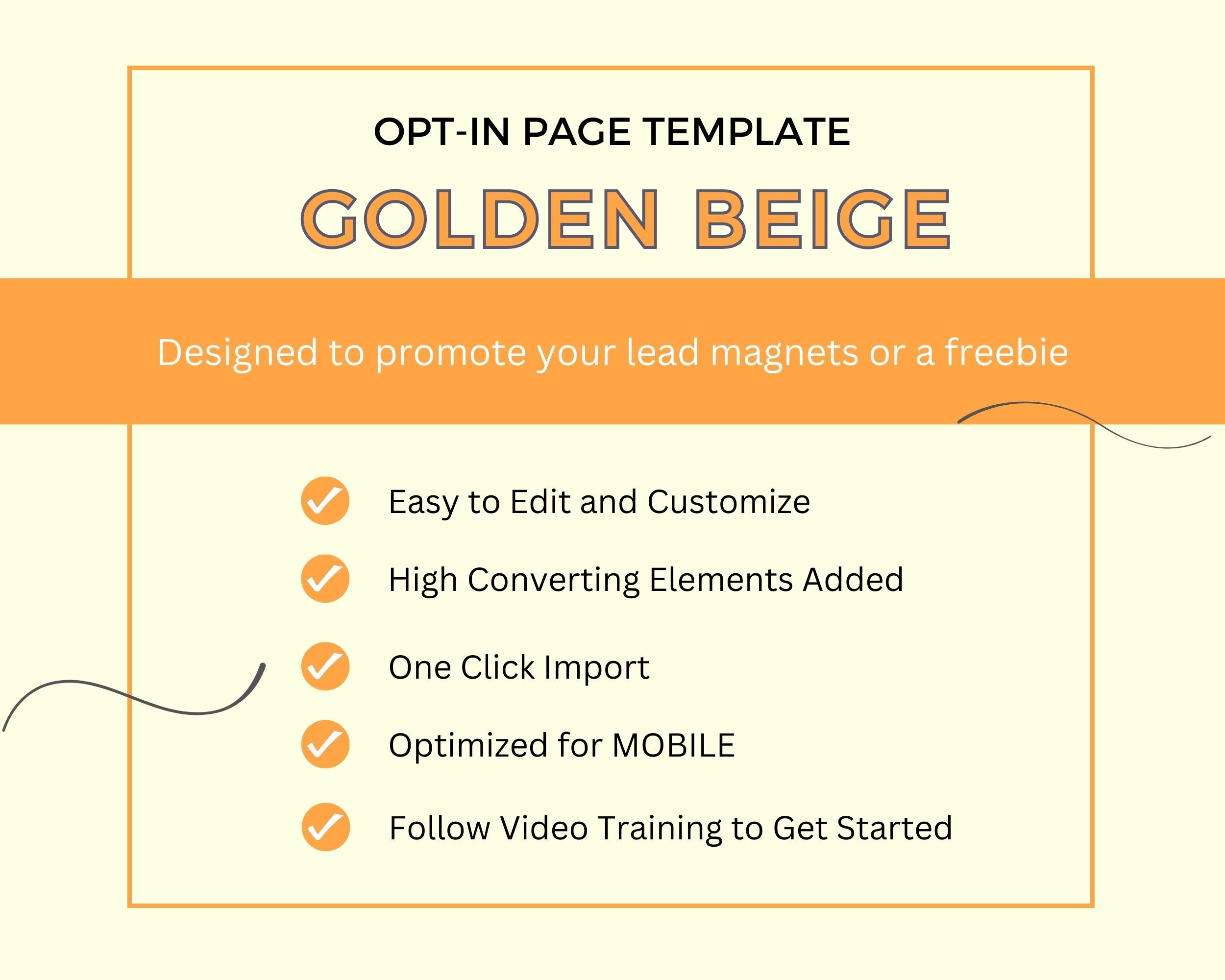Golden Beige ThriveCart Opt-In Page Template
