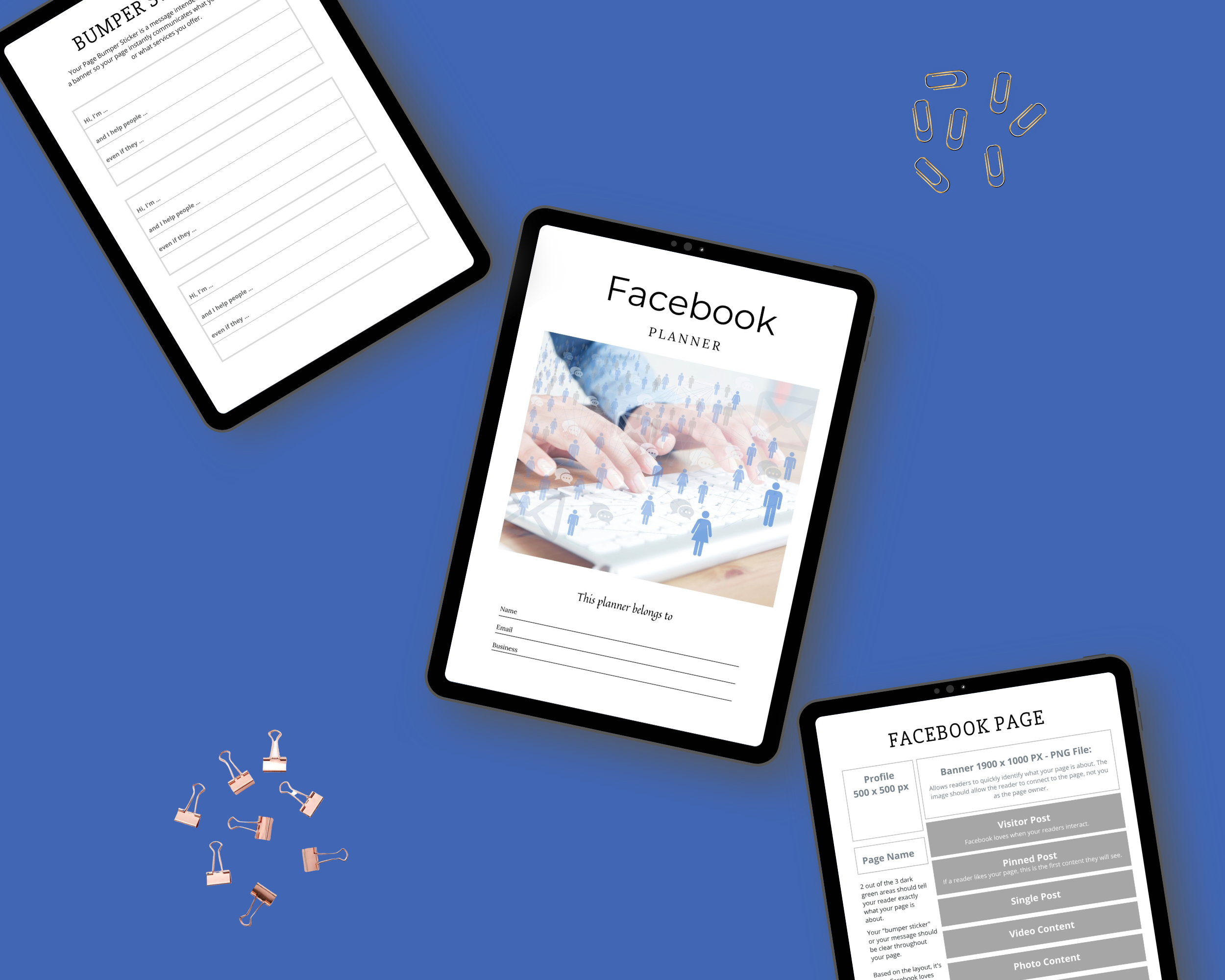 Editable Facebook Planner in Canva | Commercial Use