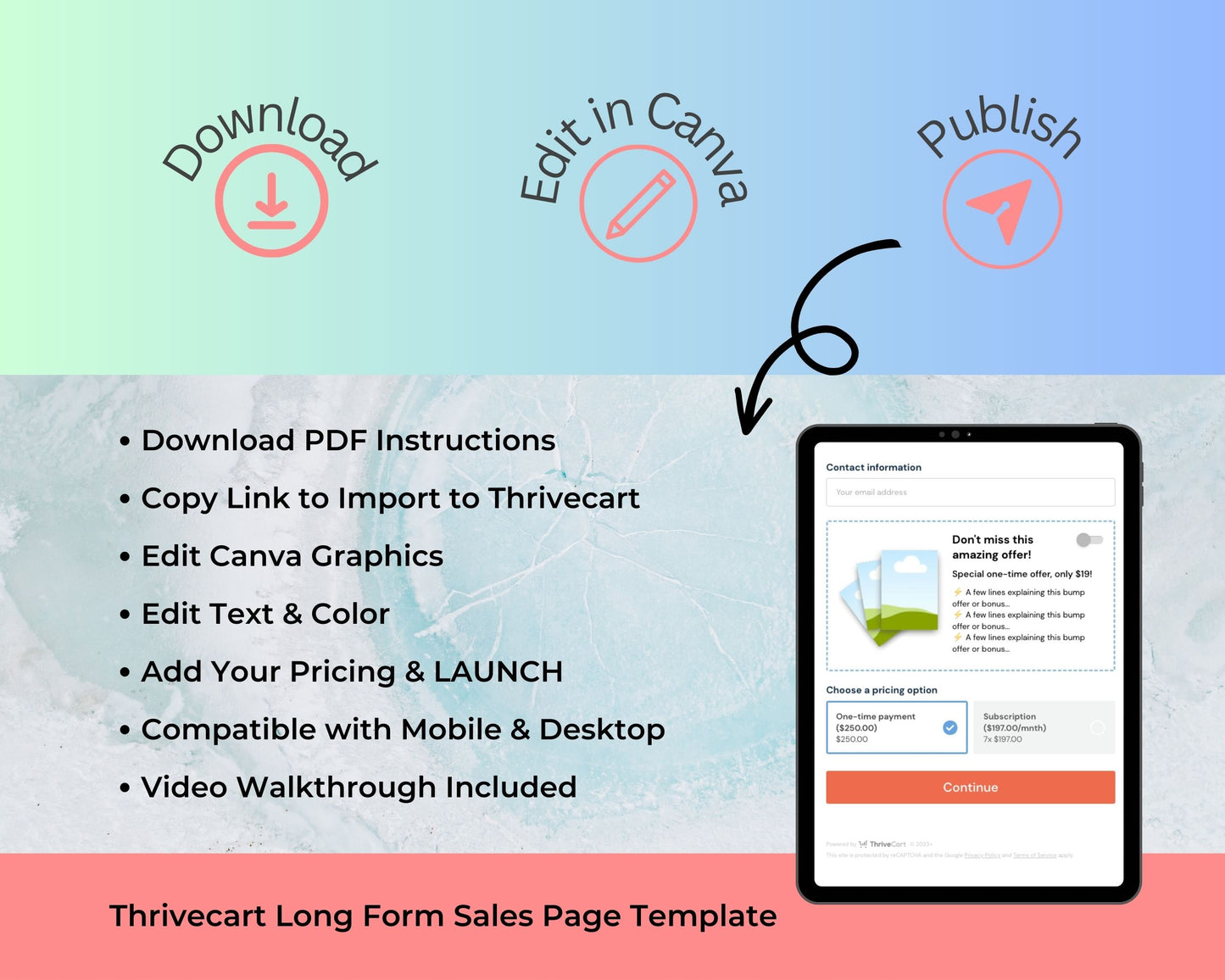 Ocean Coaching Sales Page Template in Thrivecart