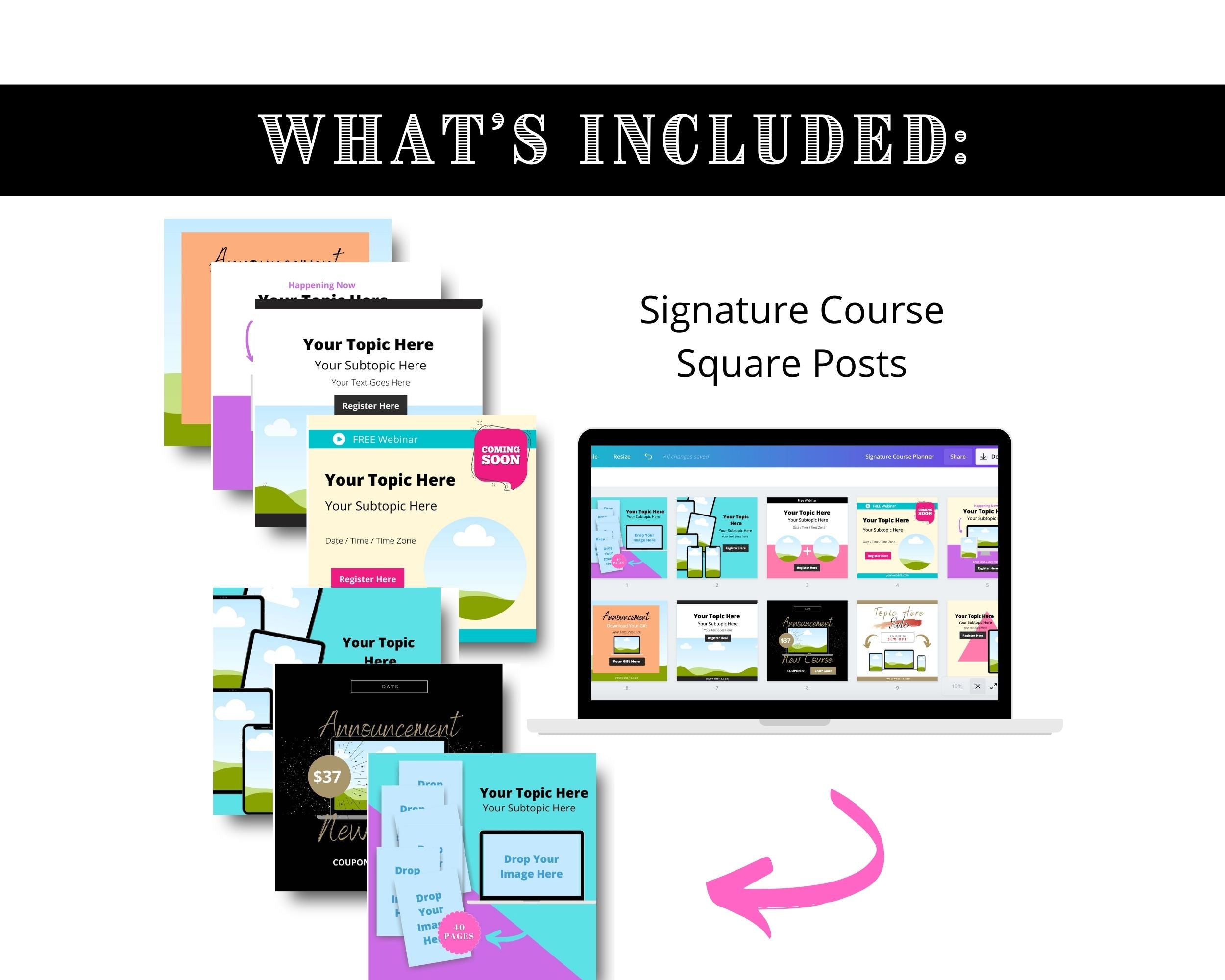 Signature Course Planner | Course Creation & Promotion Slide Deck | Idea to Launch Signature Course Bundle