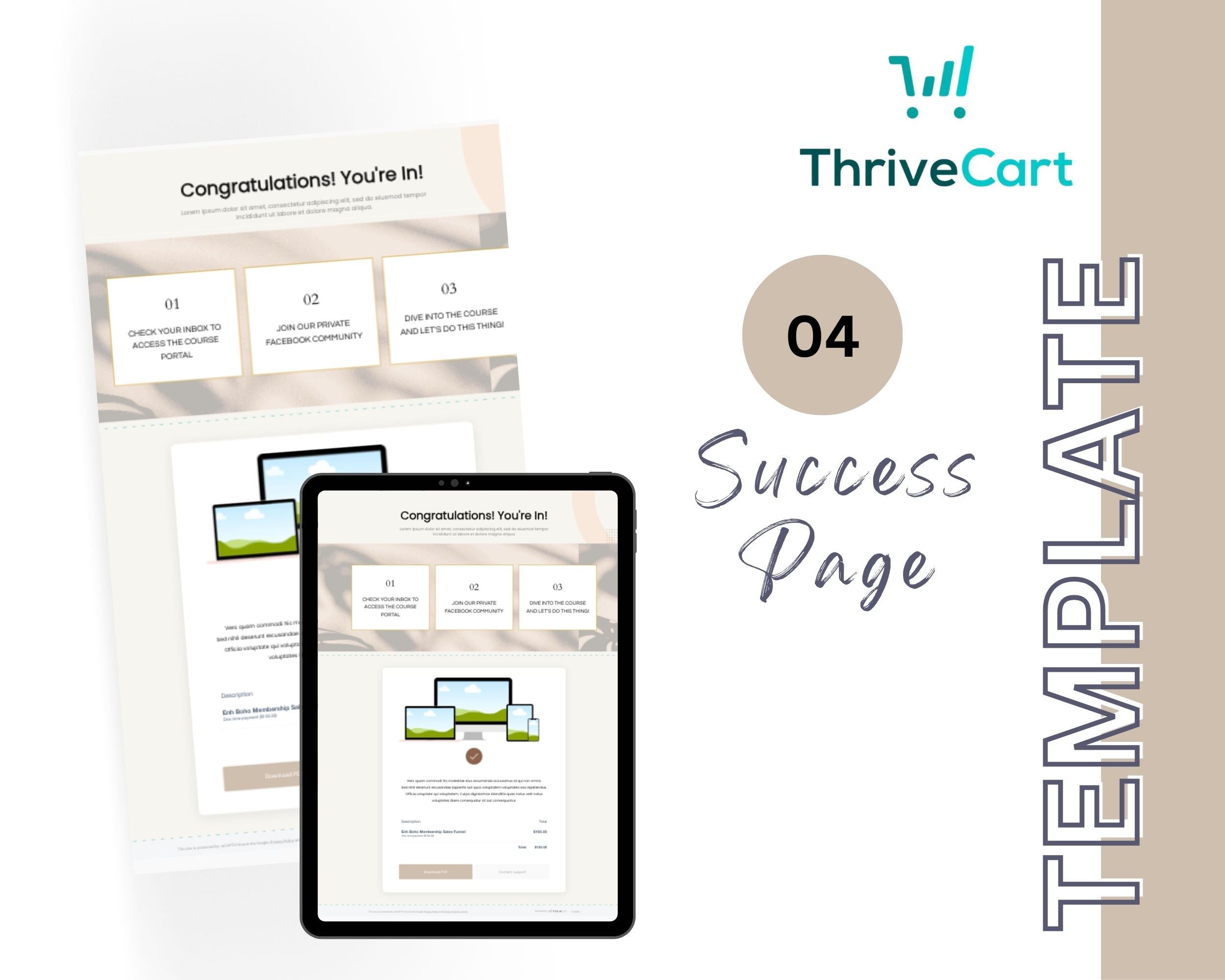 Boho Membership Enhanced ThriveCart 4-Page Sales Funnel