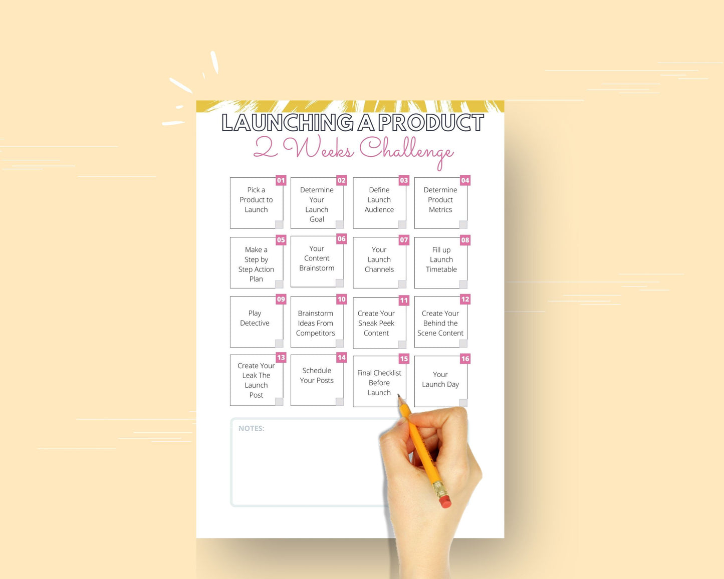 2 Weeks Launch a Product Challenge | Editable Canva Template A4 Size