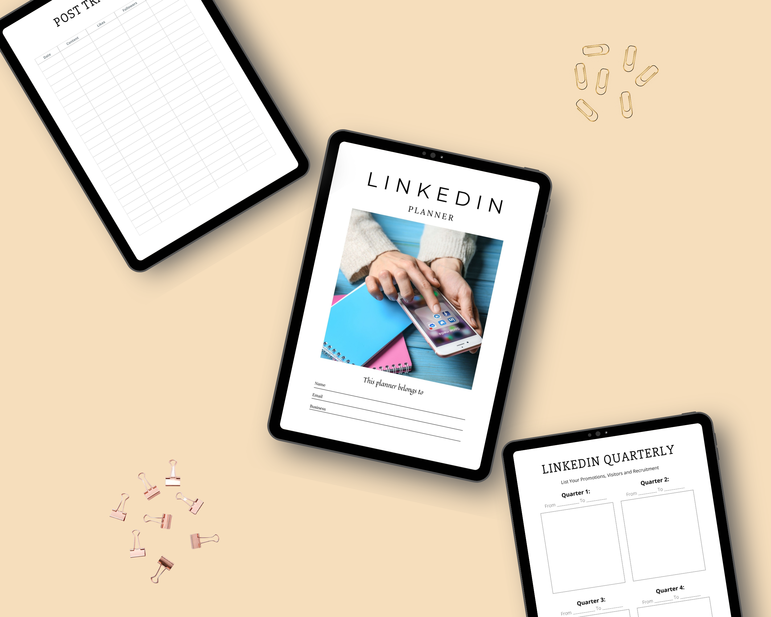 Editable LinkedIn Planner in Canva | Commercial Use