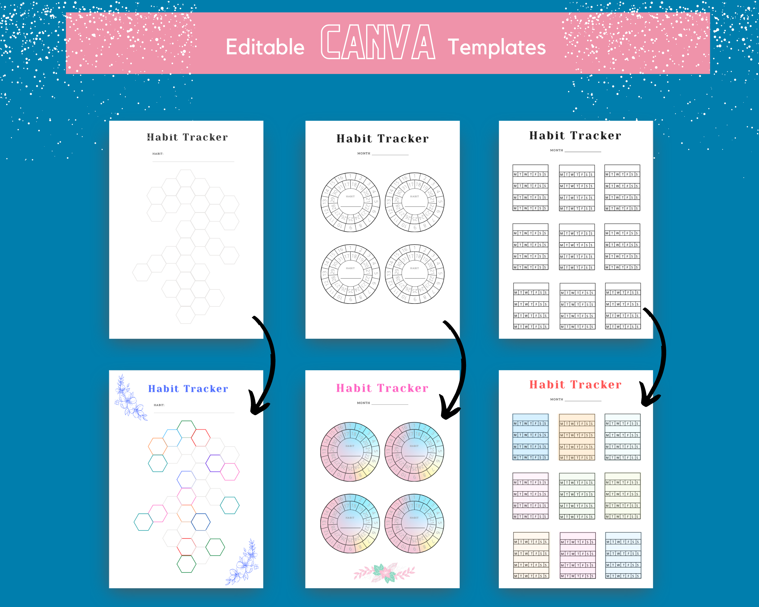 Habit Trackers Canva Templates | Coaching Tool