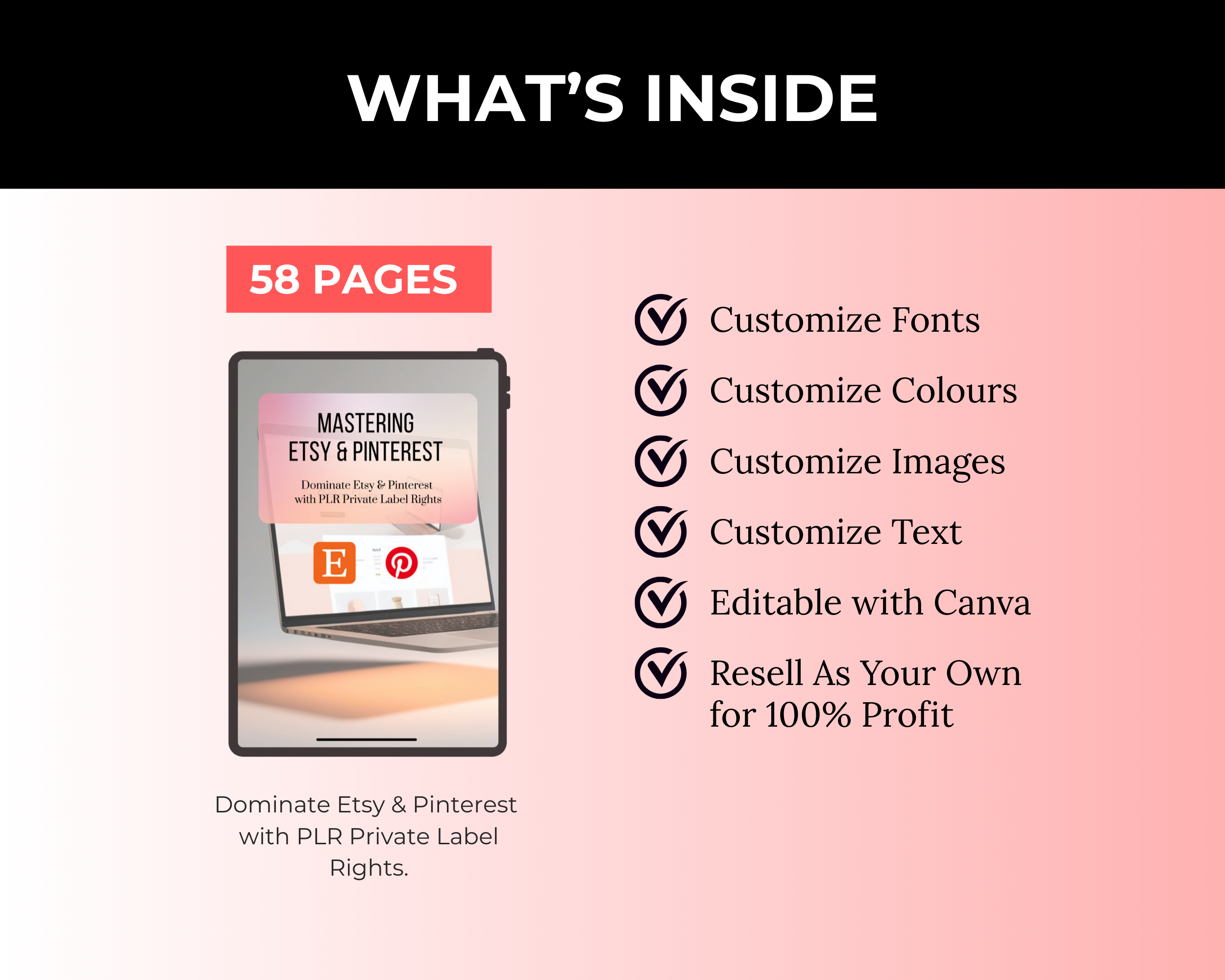 Digital Products Income Bundle of 7 Editable Ebooks in Canva with PLR Rights
