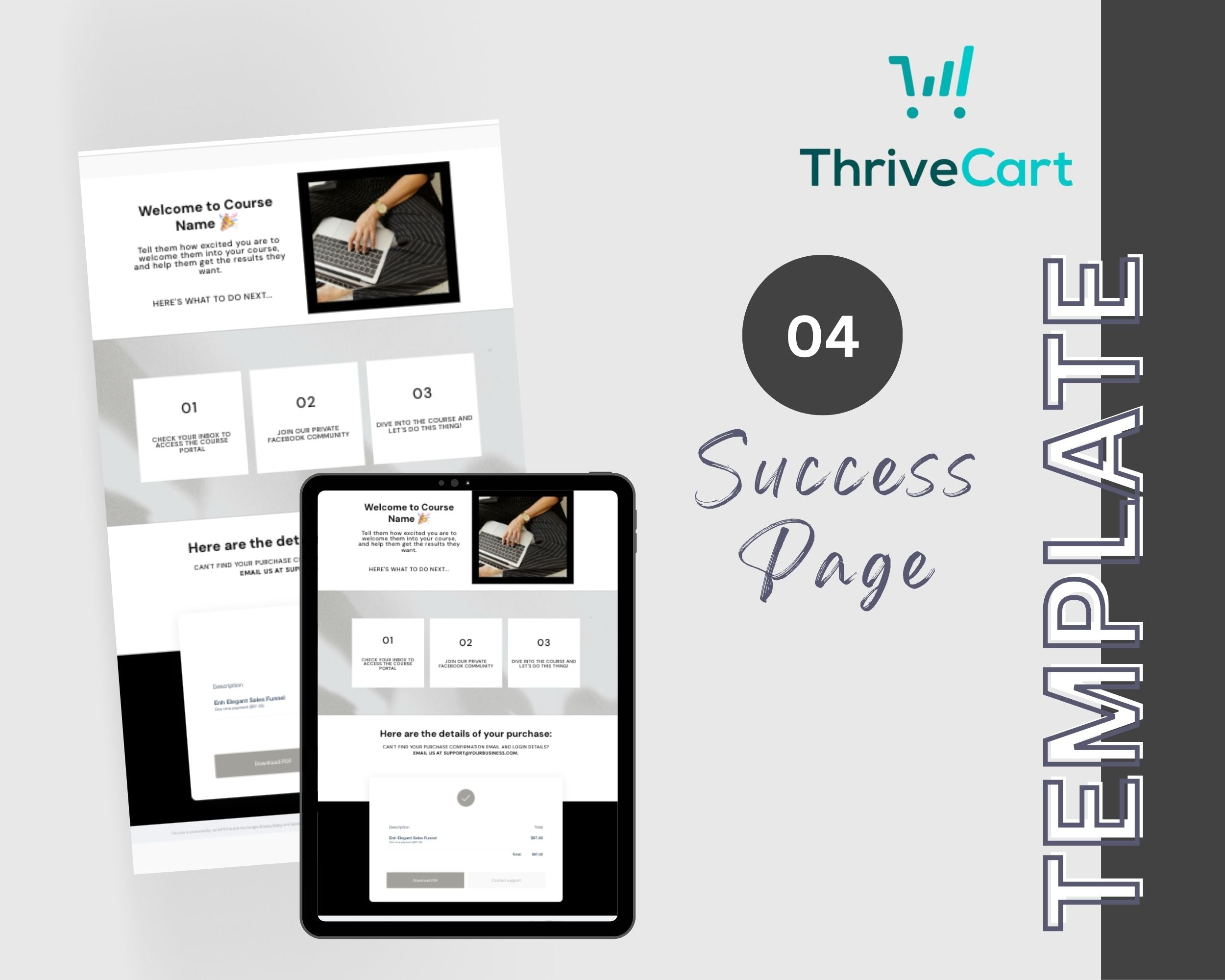 Elegant Enhanced ThriveCart 4-Page Sales Funnel Template