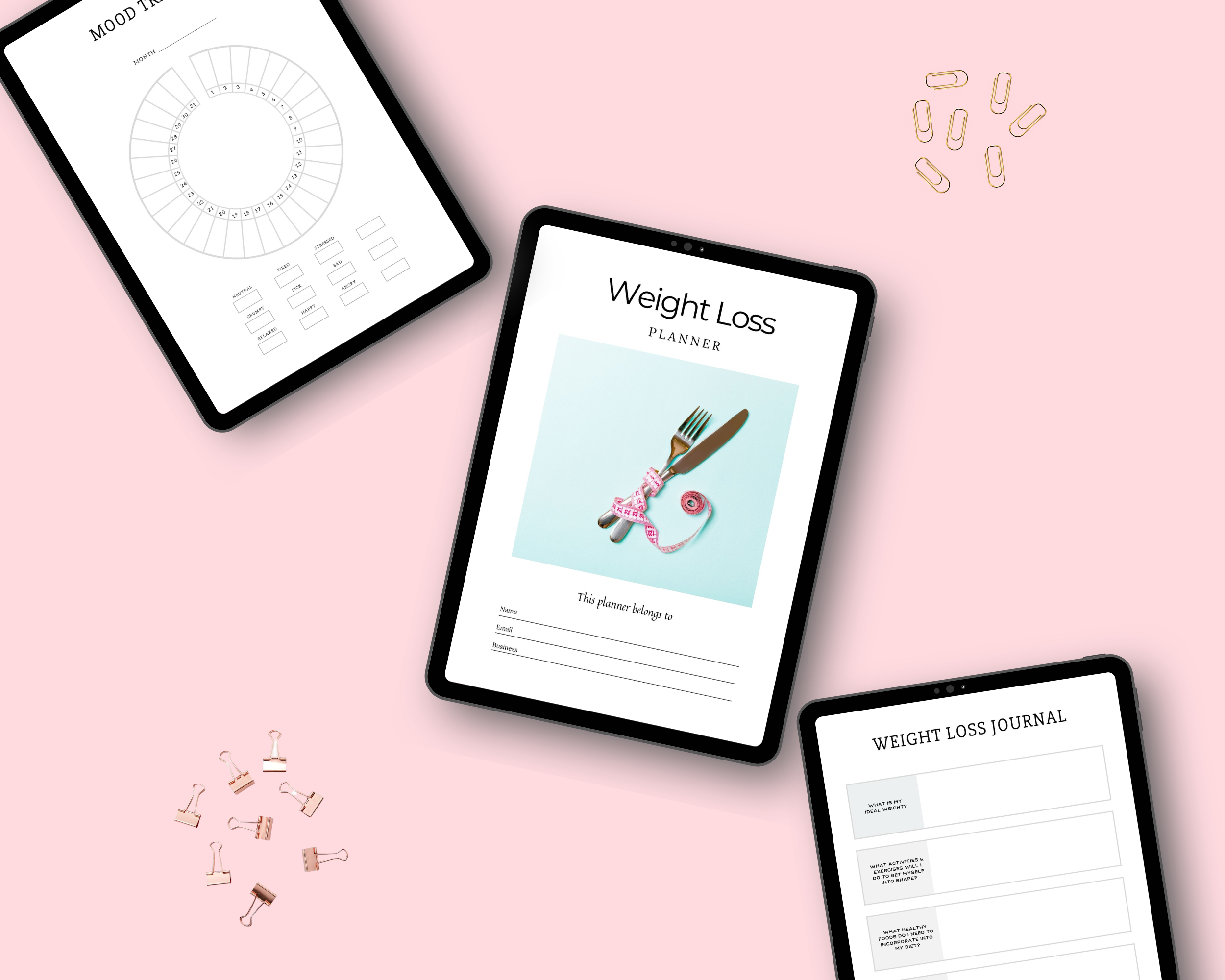 Editable Weight Loss Planner in Canva | Commercial Use