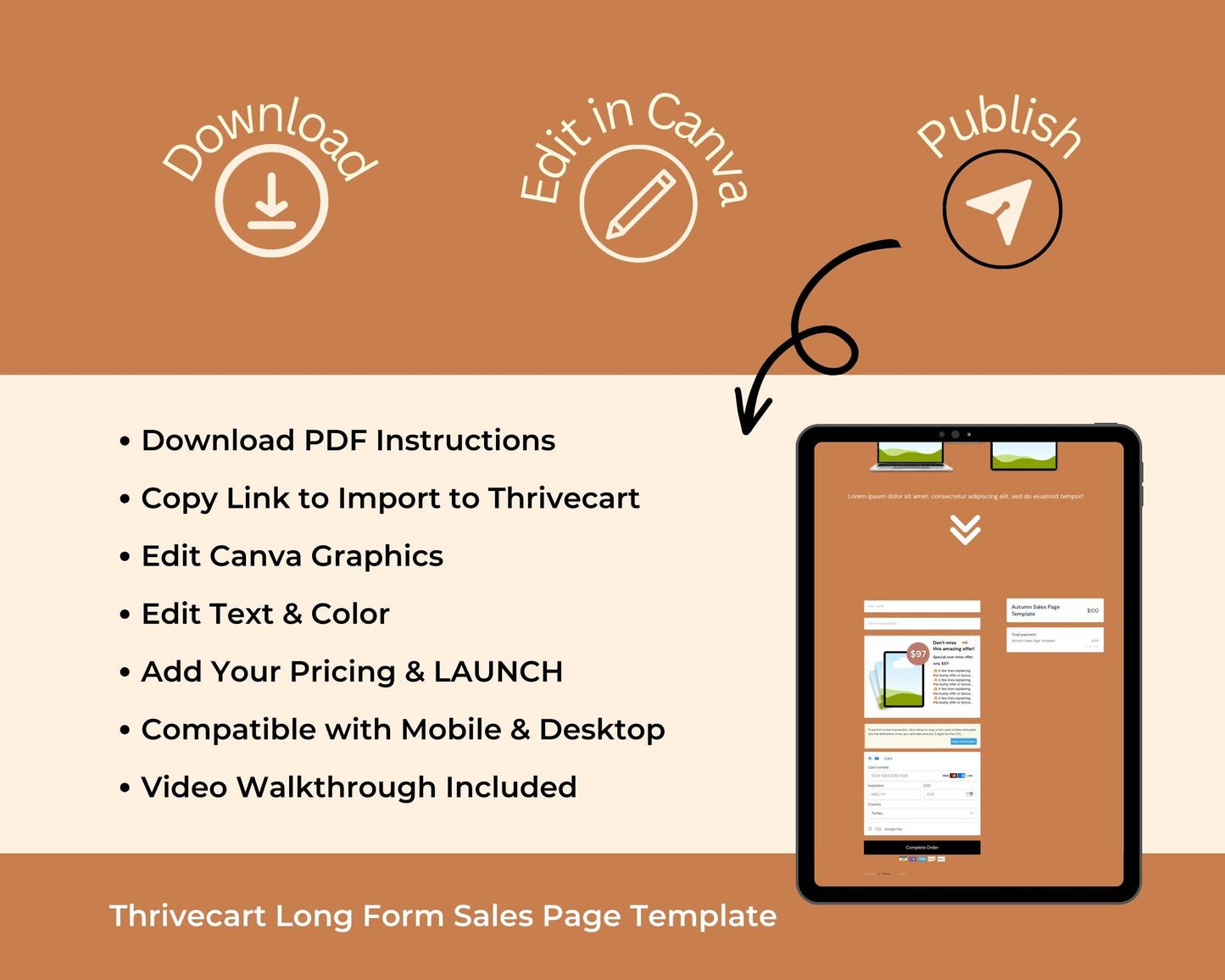 Animated Autumn ThriveCart 4-Page Sales Funnel Template