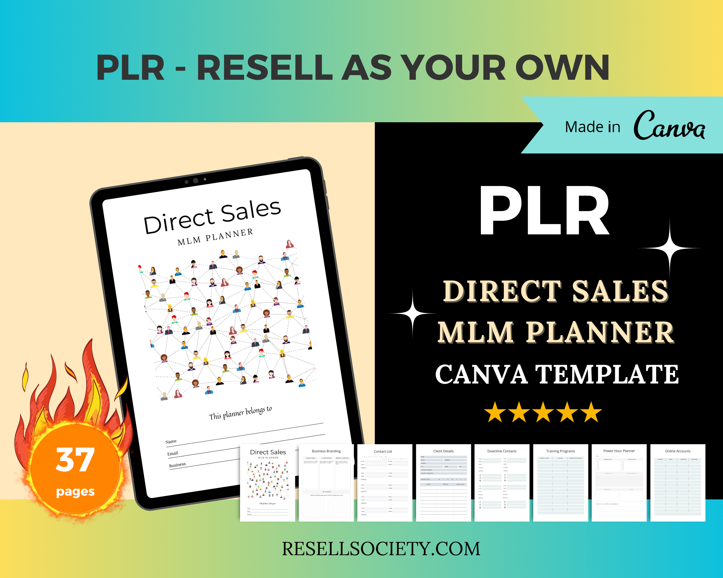 Editable Direct Sales Planner in Canva | Commercial Use