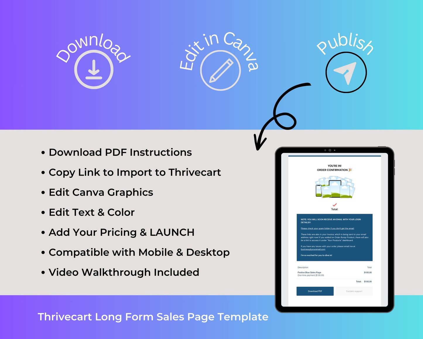 Animated New Year Sales Page Template in ThriveCart