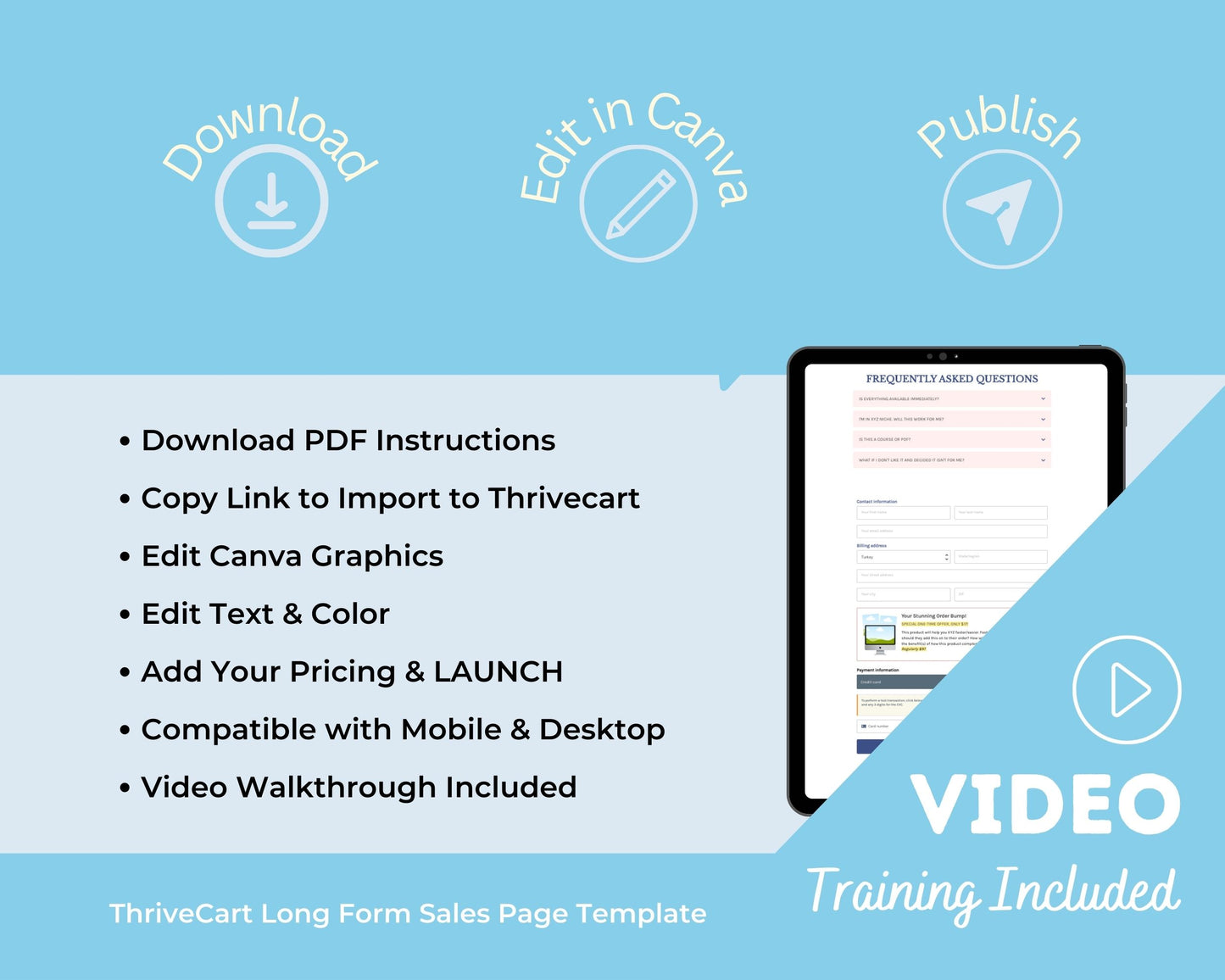 Ocean Inspirations Sales Page Template in ThriveCart