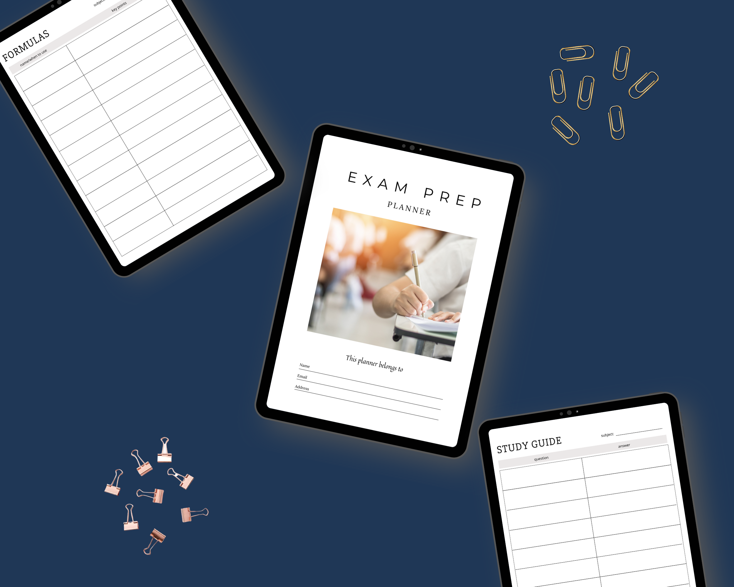 Editable Exam Preparation Planner in Canva | Commercial Use