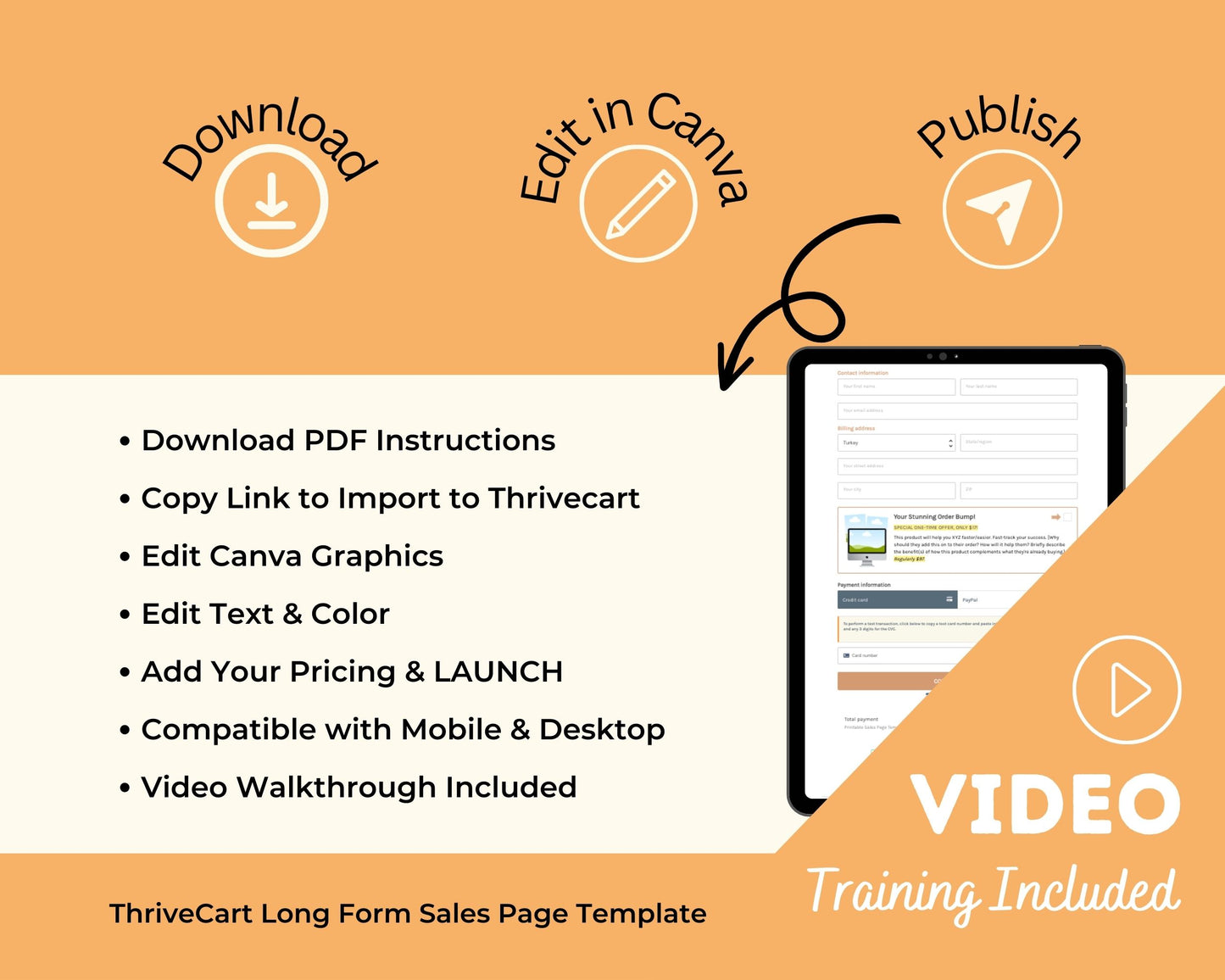 Printables Sales Page Template in ThriveCart
