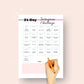 21-Day Instagram Challenge | Editable Canva Template A4 Size
