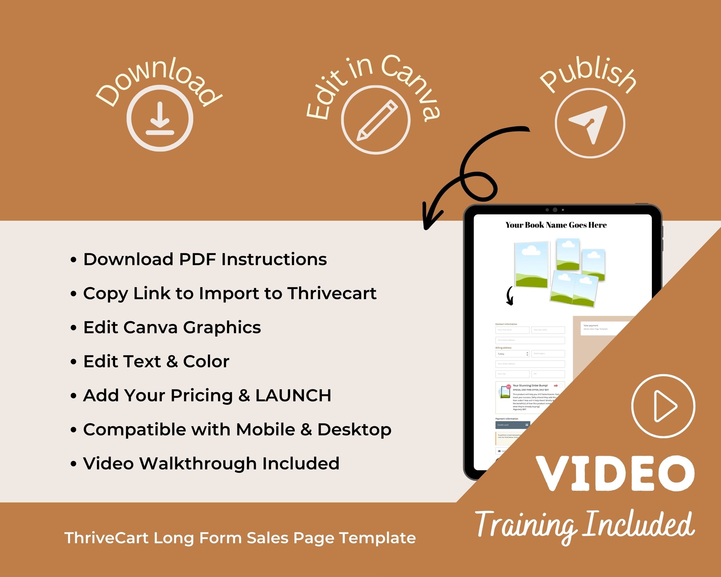 Ebook Sales Page Template in ThriveCart