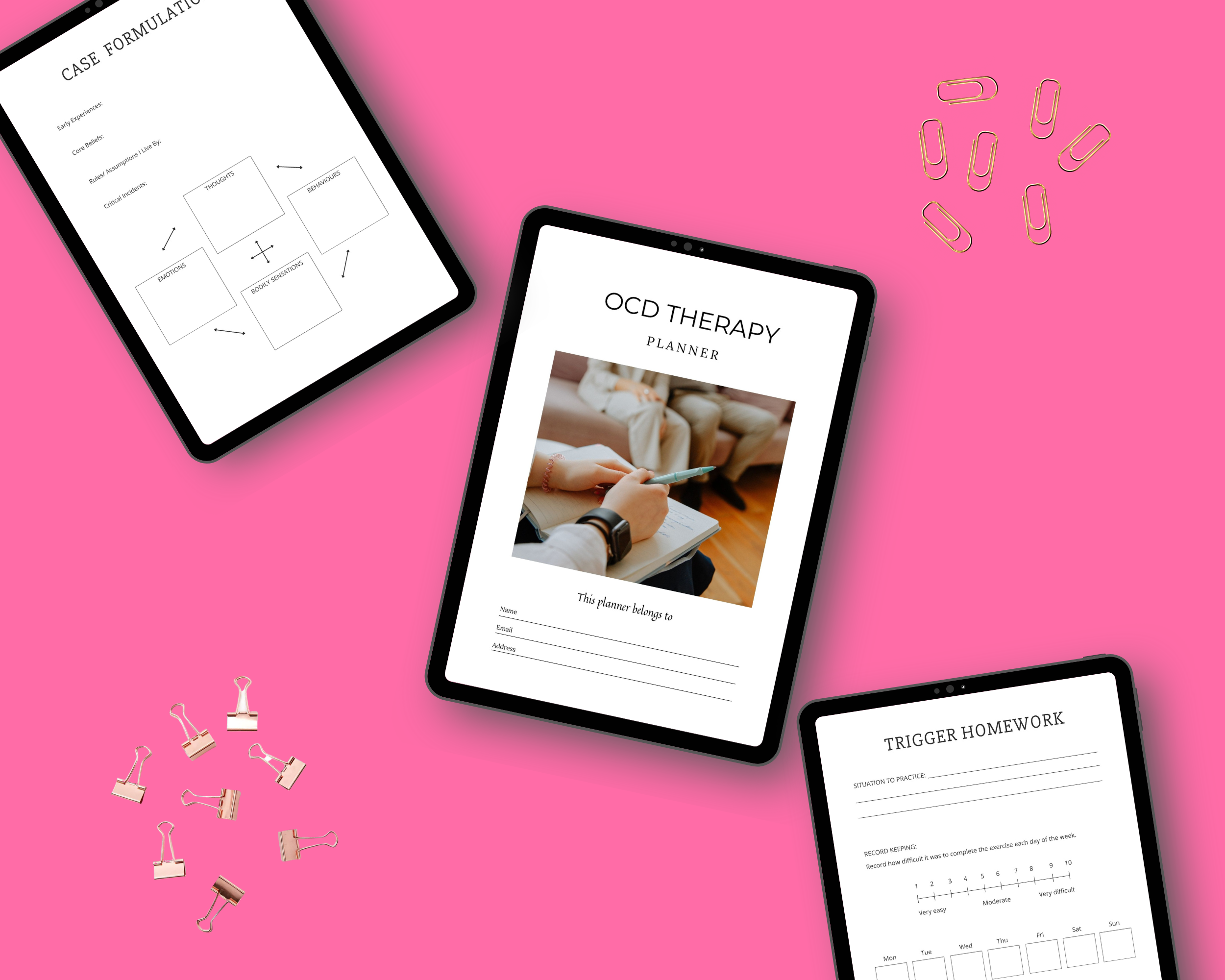 Editable OCD Therapy Planner in Canva | Commercial Use