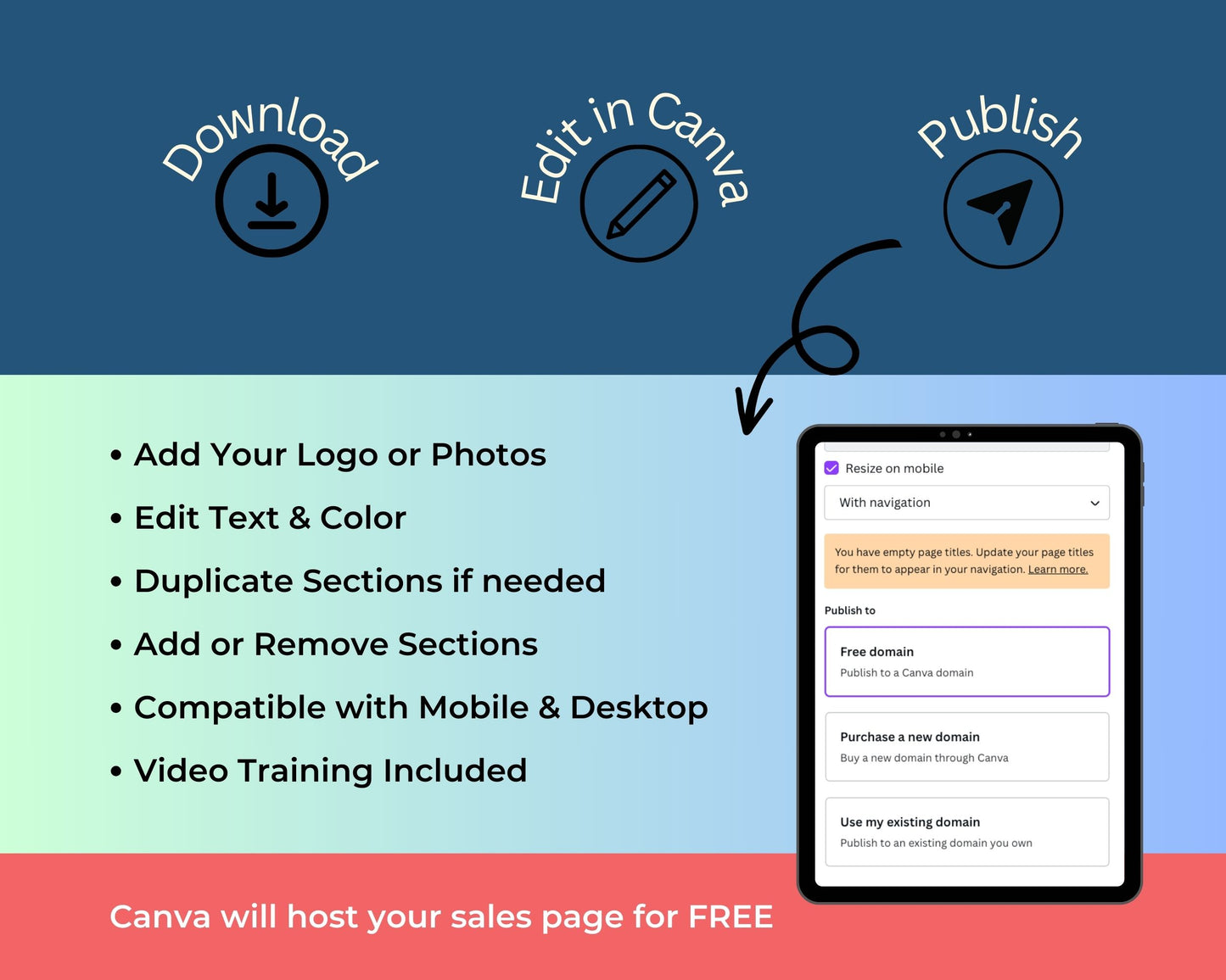 Winter Festive Sales Page Template
