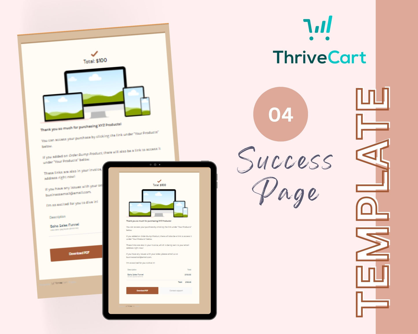Boho ThriveCart 4-Page Sales Funnel Template