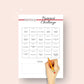 20-Day Pinterest Challenge | Editable Canva Template A4 Size