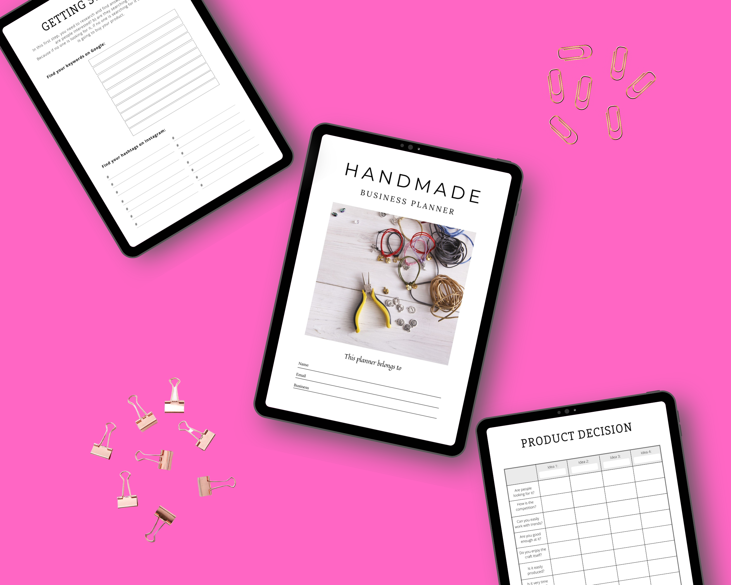 Editable Handmade Craft Planner Templates in Canva | Commercial Use