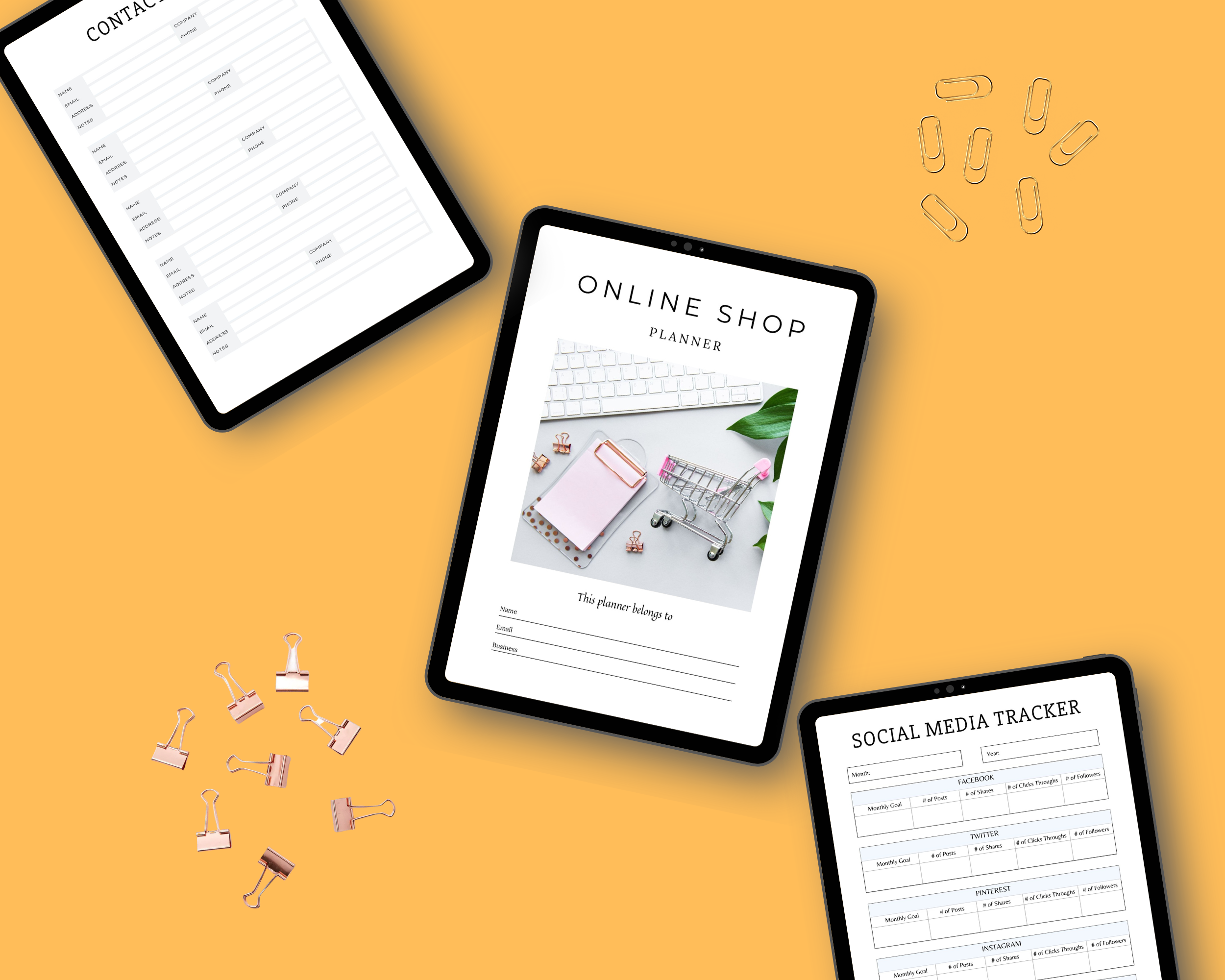 Editable Online Shop Planner Templates in Canva | Commercial Use