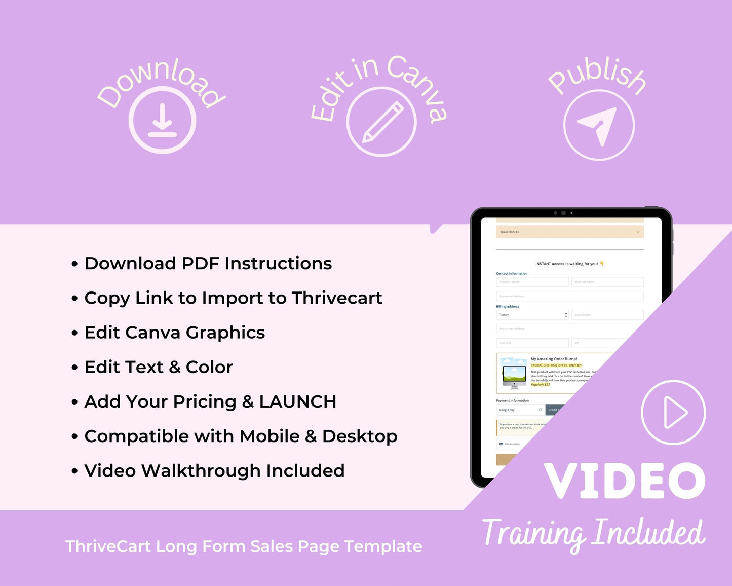 Digital Product Sales Page Template in ThriveCart