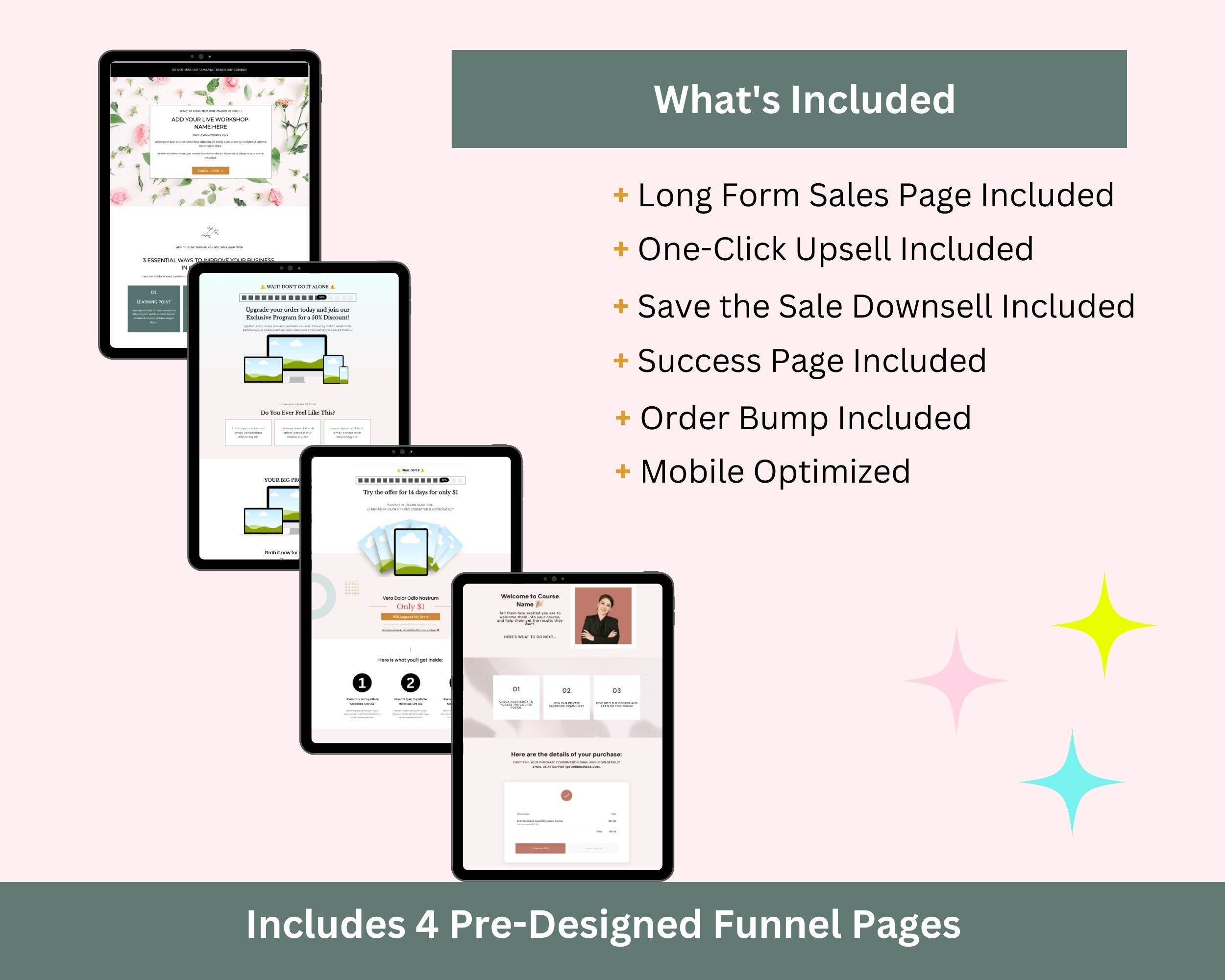 Paid Workshop Enhanced ThriveCart 4-Page Sales Funnel