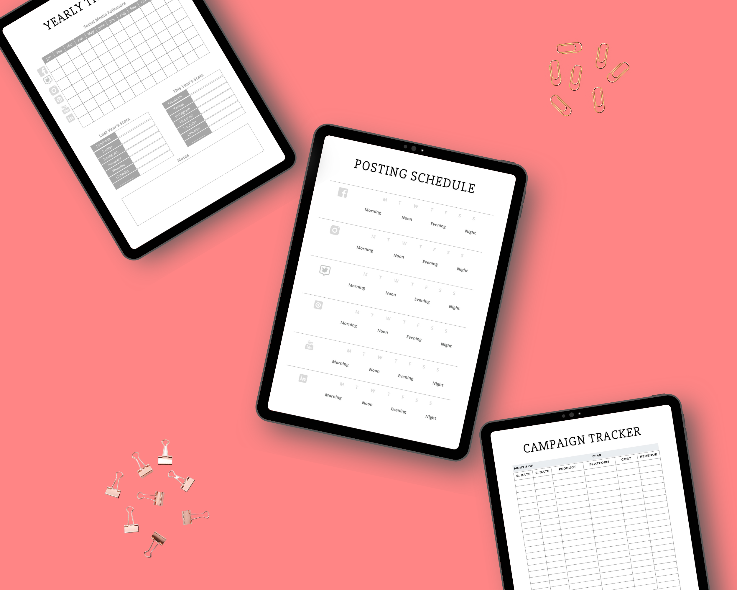 Editable Social Media Planner Templates in Canva | Commercial Use