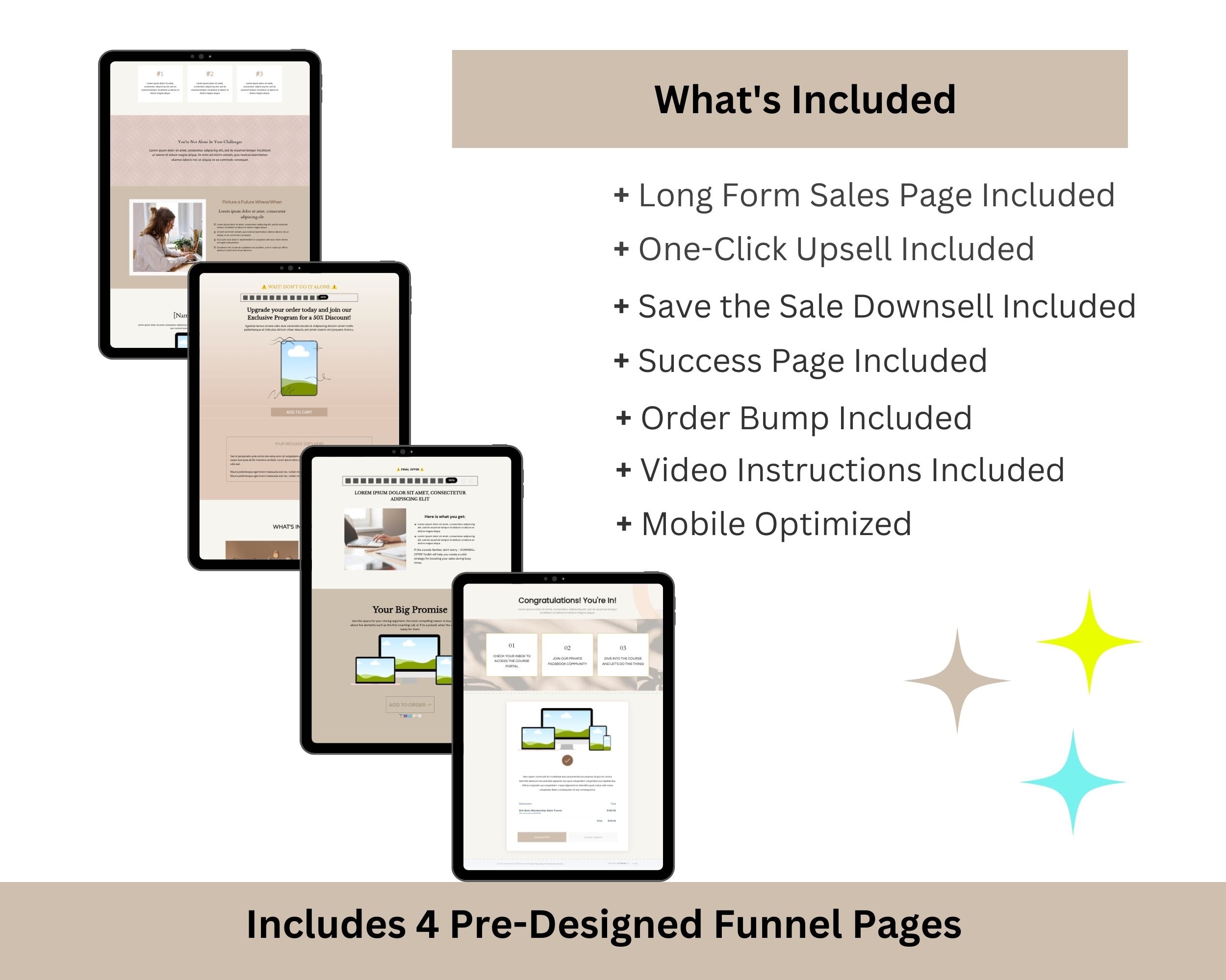 Boho Membership Enhanced ThriveCart 4-Page Sales Funnel