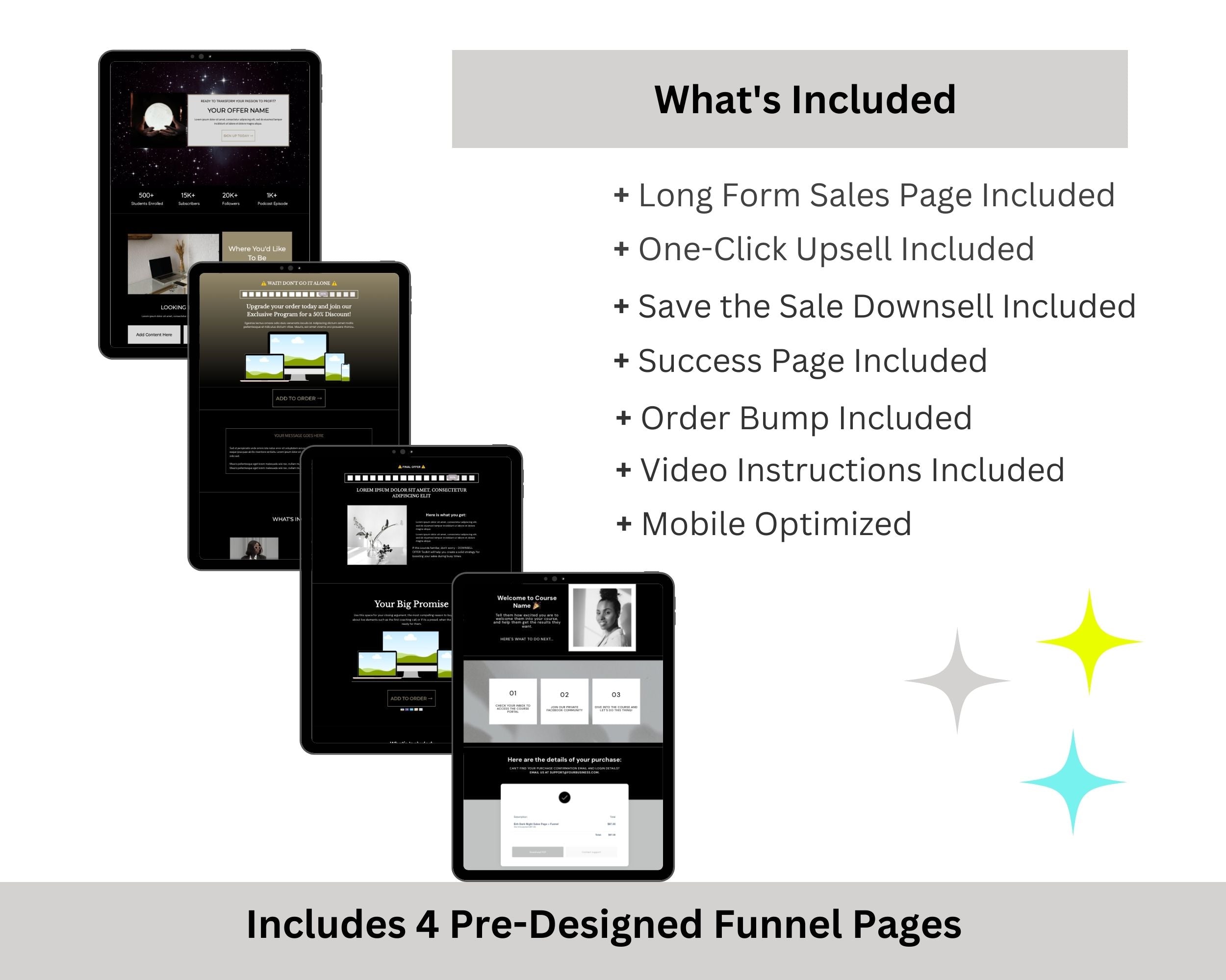 Dark Night Enhanced ThriveCart 4-Page Sales Funnel