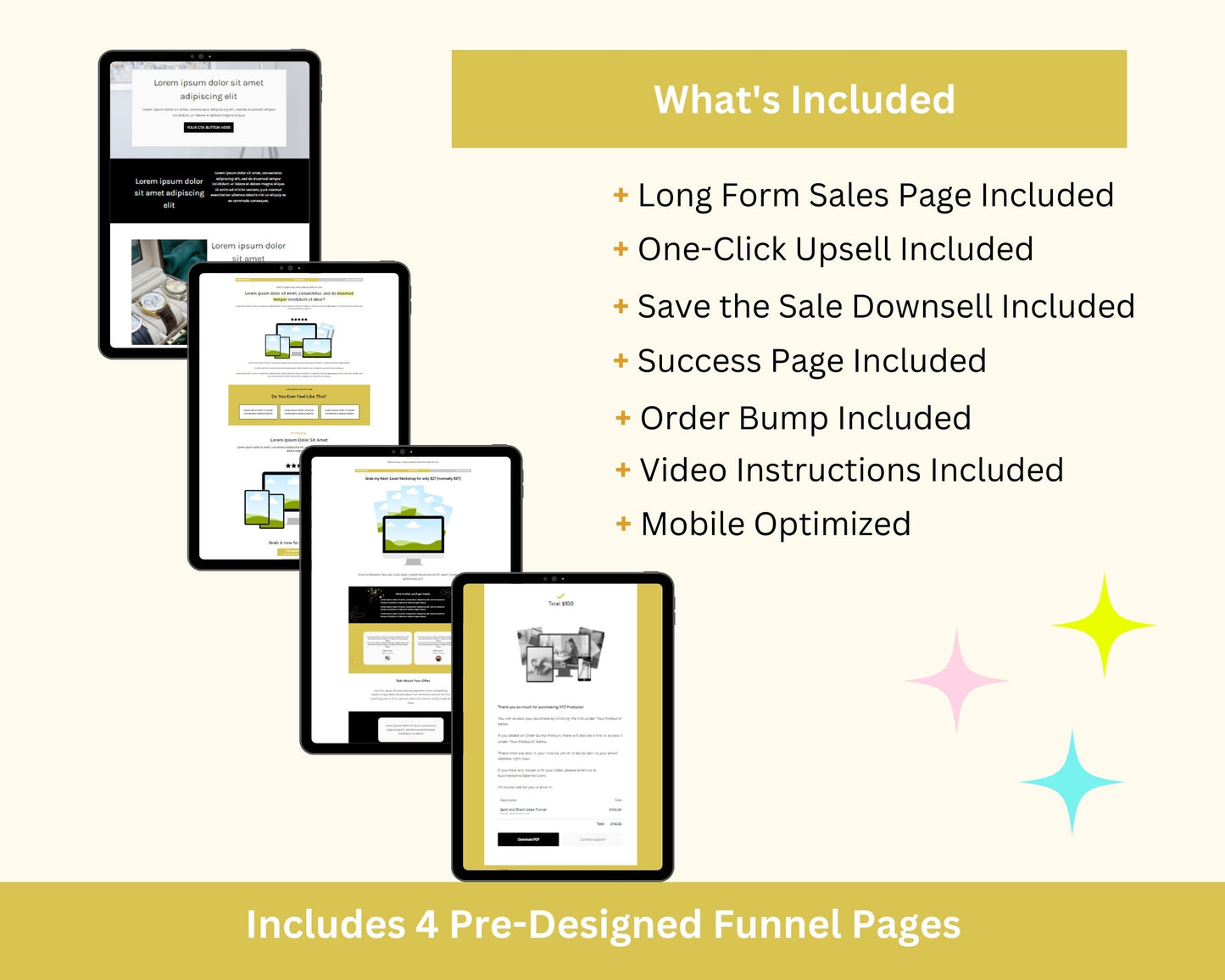 Black & Gold ThriveCart 4-Page Sales Funnel Template
