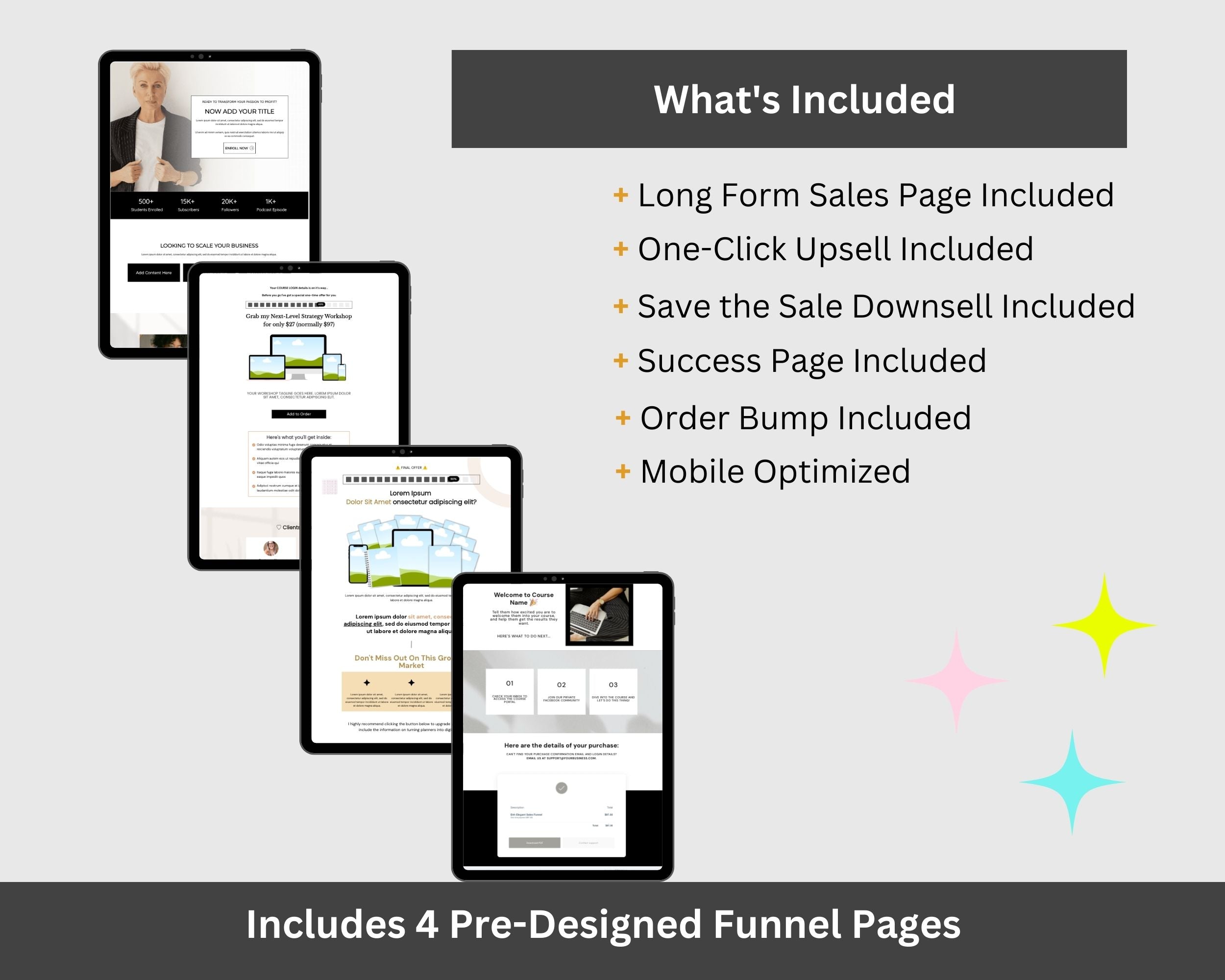 Elegant Enhanced ThriveCart 4-Page Sales Funnel Template