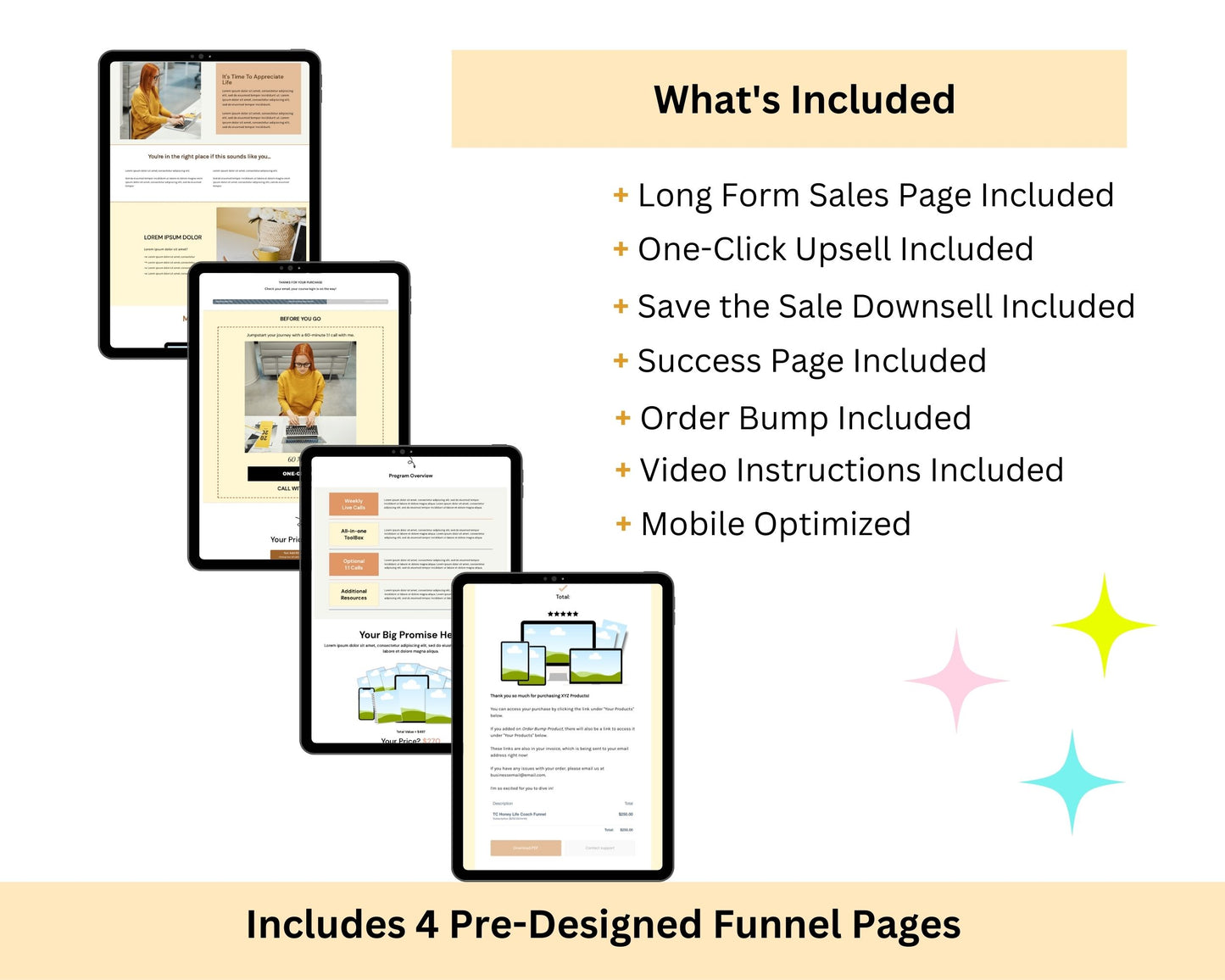 Honey Life Coach ThriveCart 4-Page Sales Funnel Template